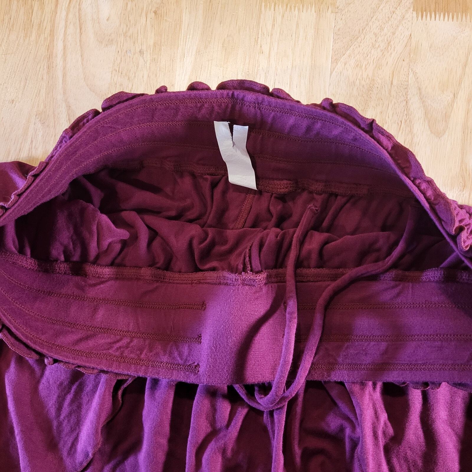 Eggplant Fluttery Wide Elastic Waist Short XL 17"-22" Stretch 