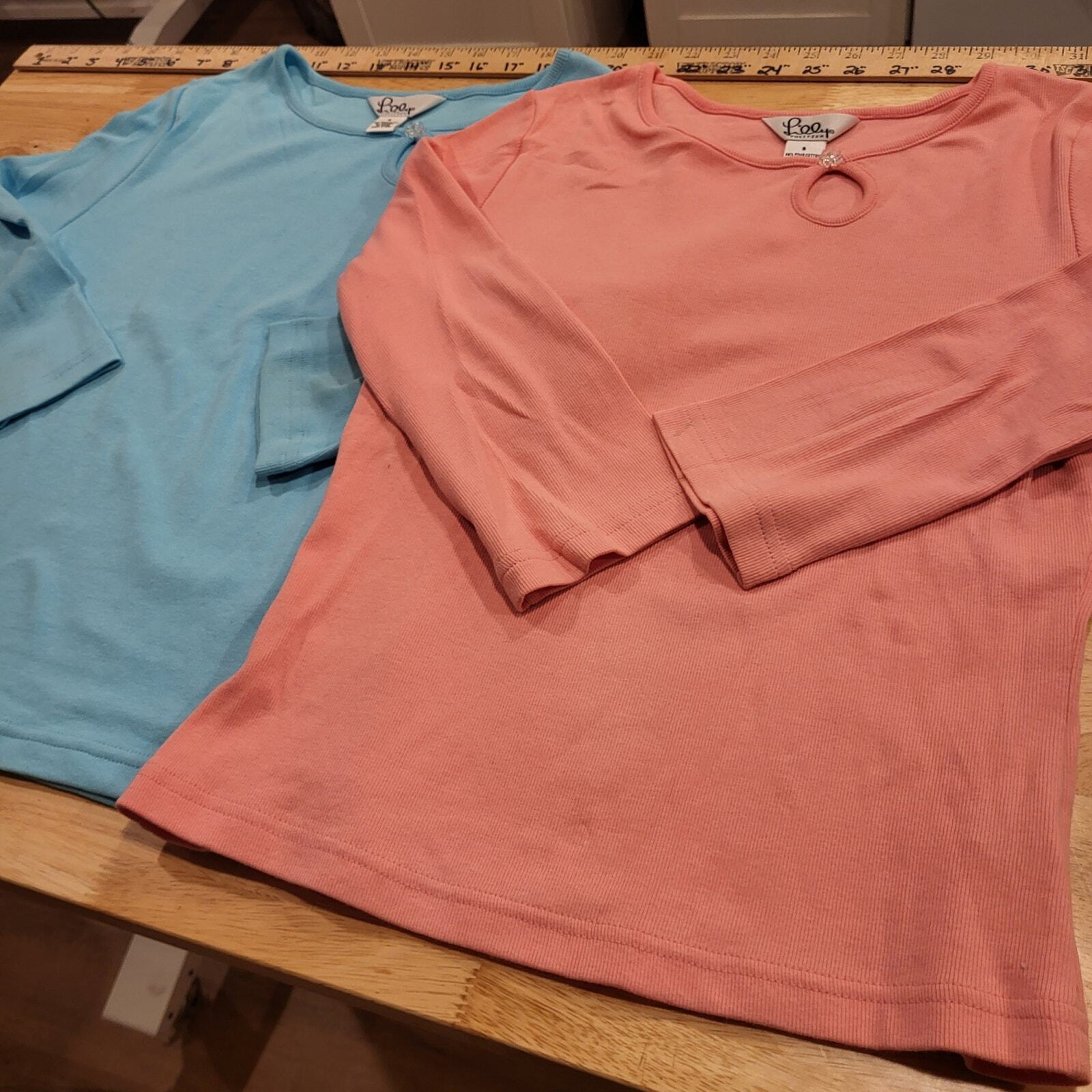 Lilly Pulitzer Lot of Two 3/4 Sleeve Keyhole Tee Shirt Button Detail Small