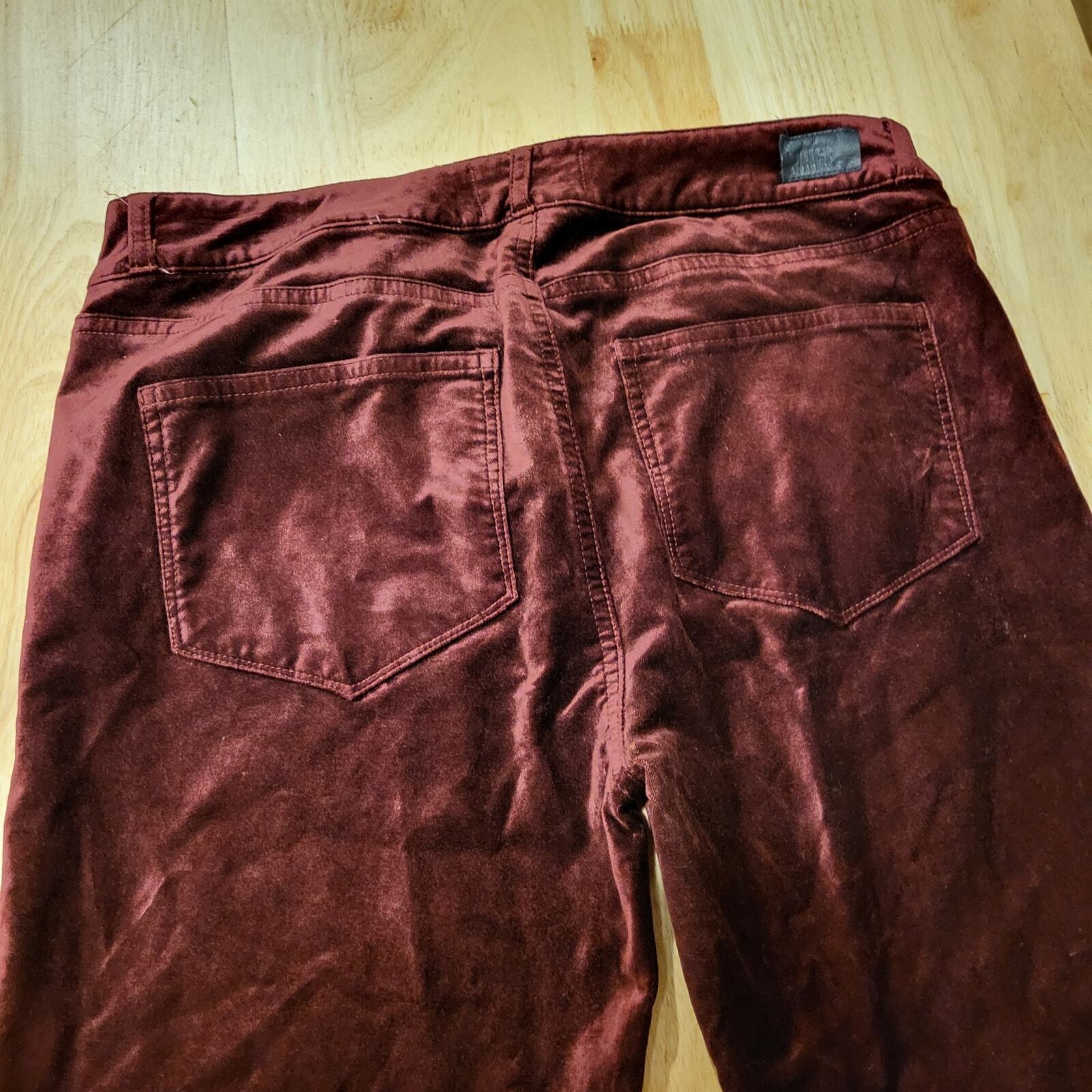 Paige Burgundy Velvet Skinny Jeans Verdugo Ankle Pants Size 29 Cotton Blend