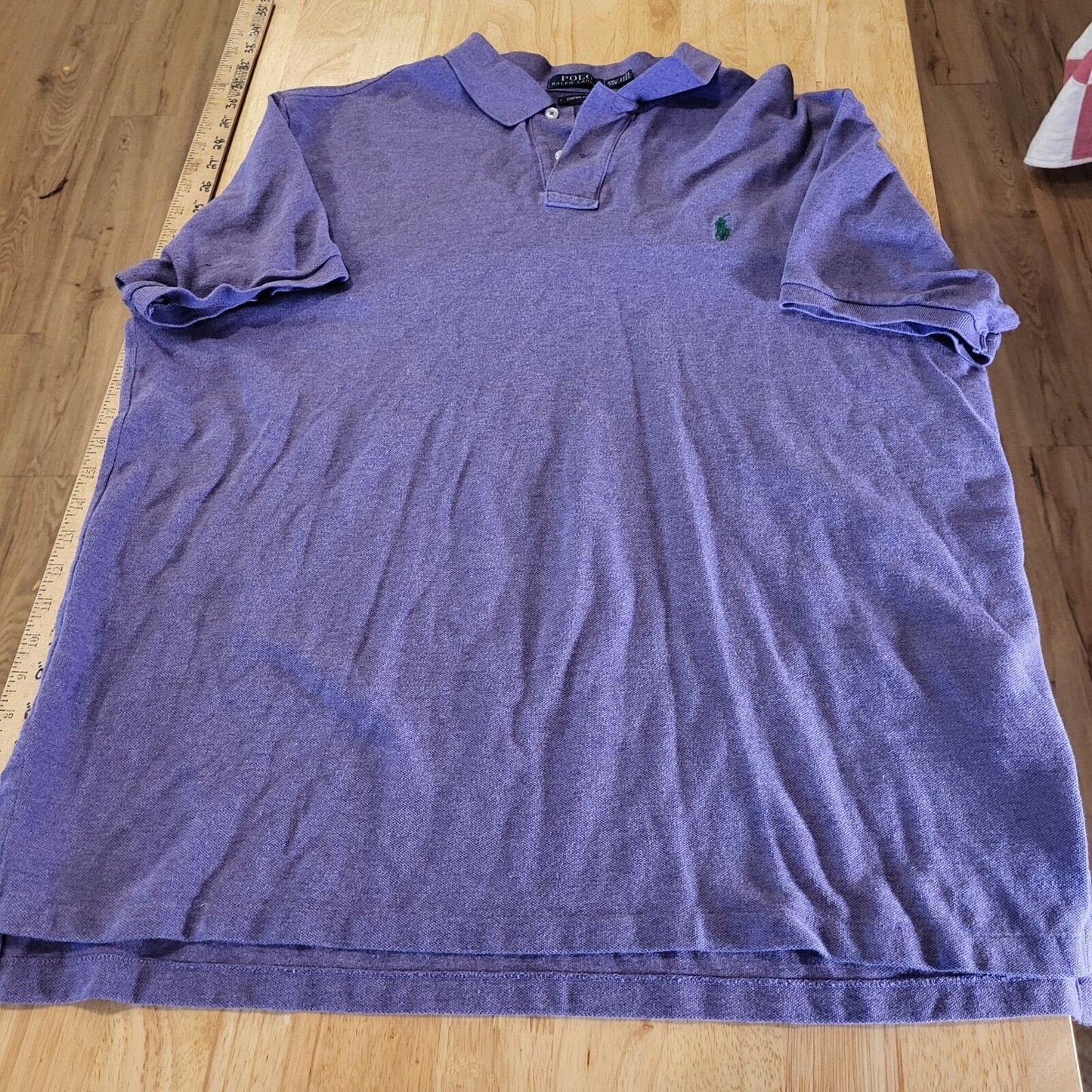 Purple Polo Ralph Lauren Cutson Fit XXL Golf Polo Knit Stretch Cotton Green Logo