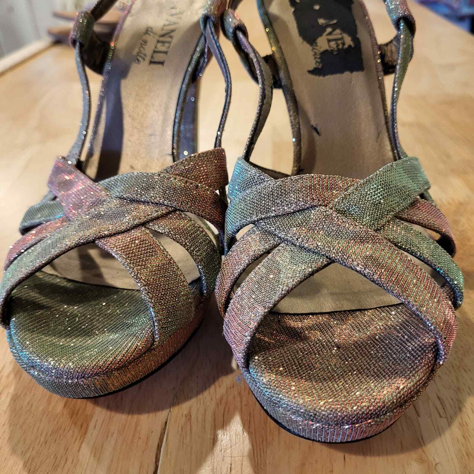 Rainbow Leopard Metalic Strappy 8m 4" Heel