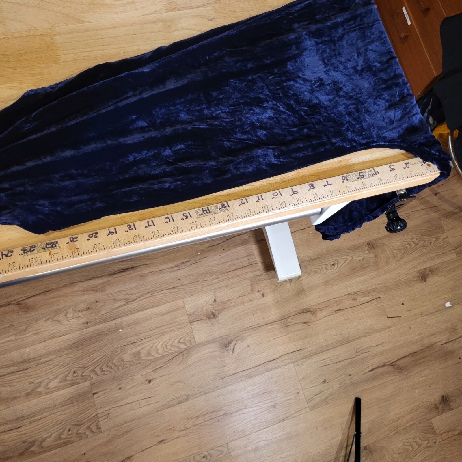 Lacausa Blue Velvet Sleeveless Wide Leg Jumpsuit XS 19" Rise Cropped
