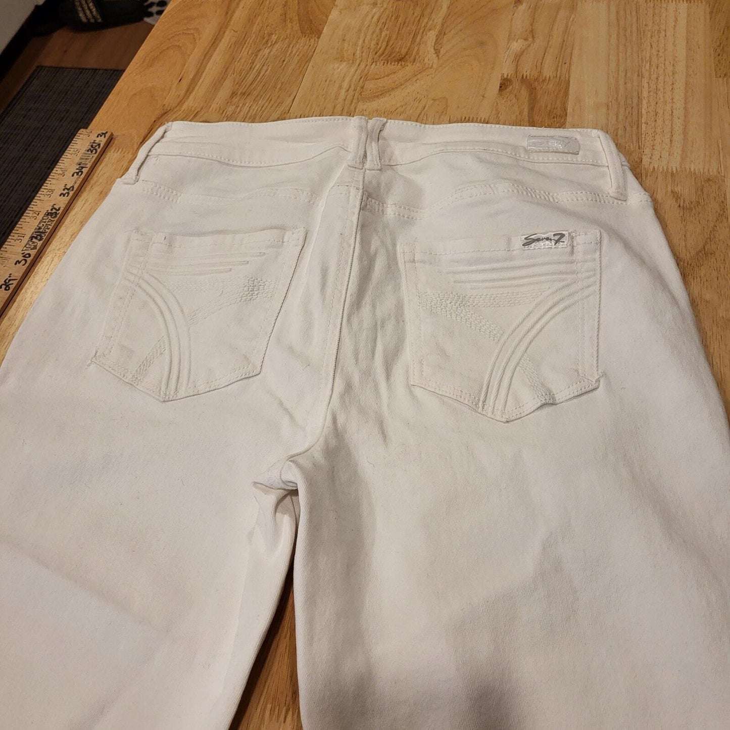 Seven Jeans High Rise Ankle Skinny 10 White 28"