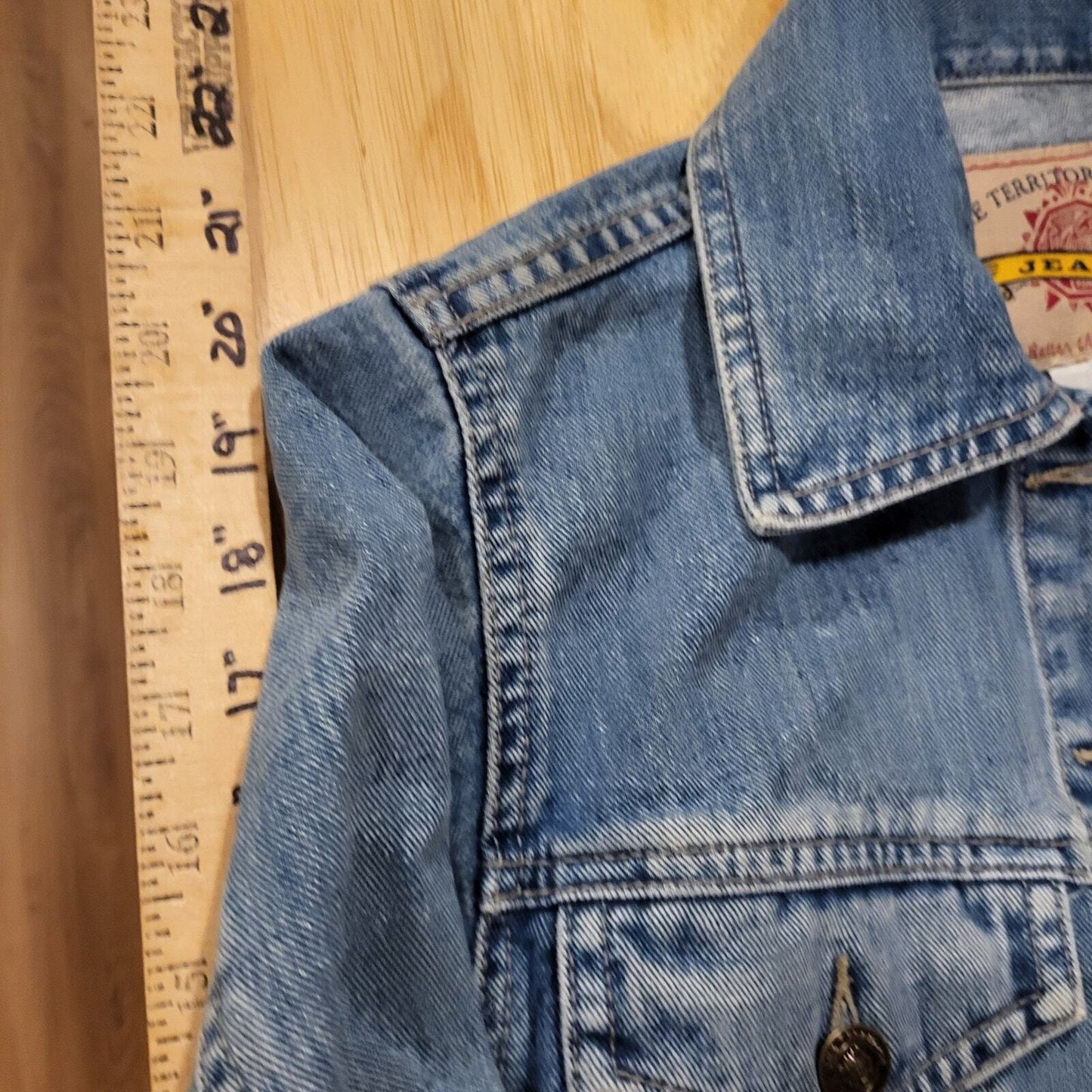 Territory Ahead Denim Jean Jacket 100% Cotton XS 19" P2P