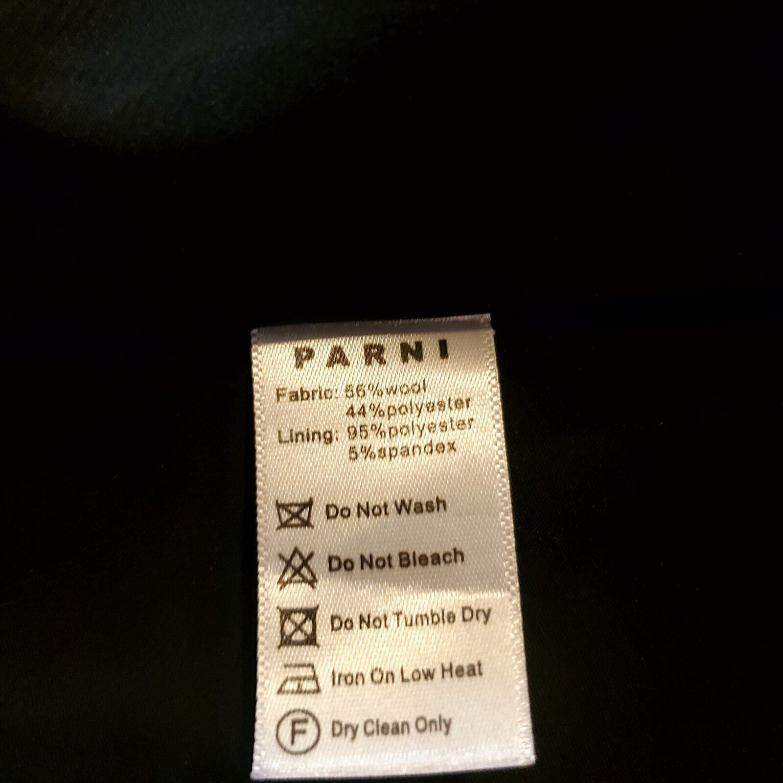 Parni A Line Skirt XS Lined Raw Hem 28" Waist Grey Wool Blend Flannel Zipper