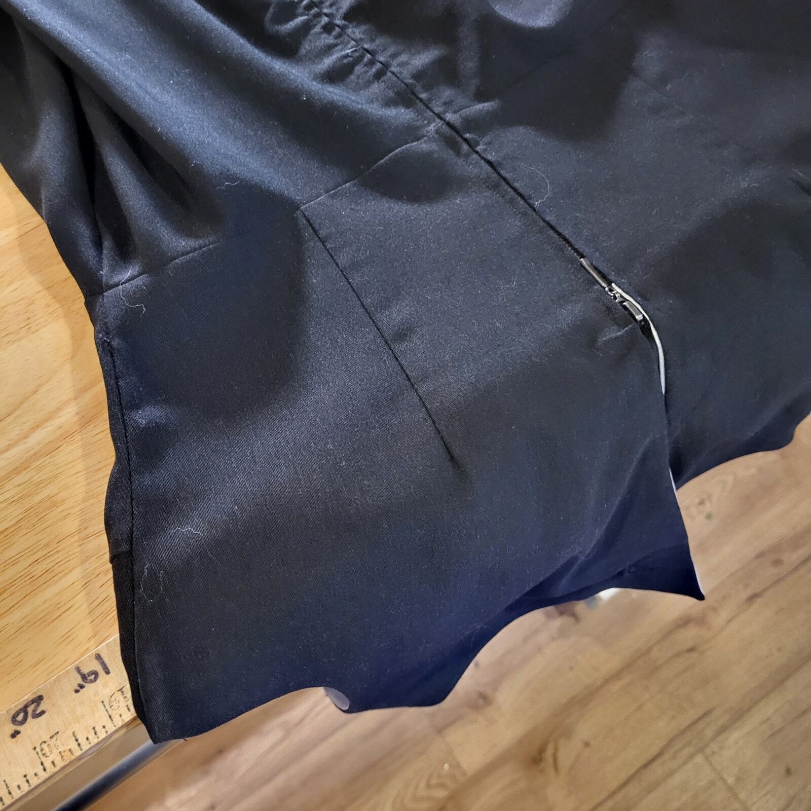 Black Betty Paige BY Tatiana Dress Winged Back Detail Viscose Blend XS 45" Long