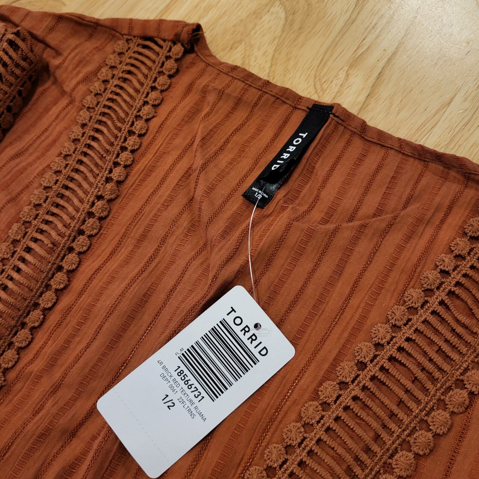Torrid 1/2 14/18 NWT Brown Beach Cover Cotton Lace Detail Tie Waist Short 