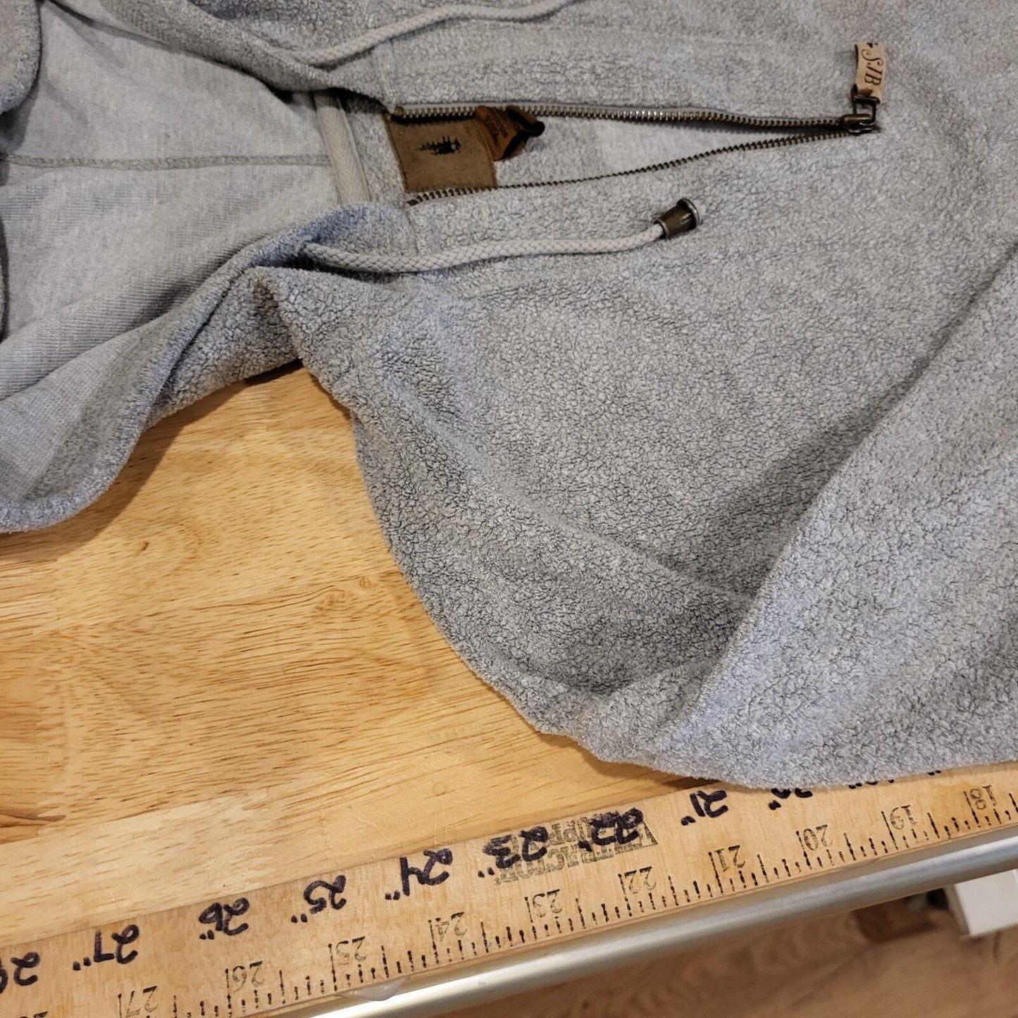 Heather Gray St. John's Bay Cotton Blend 1/4 Zip Hoodie Pocket Small 22" P2P