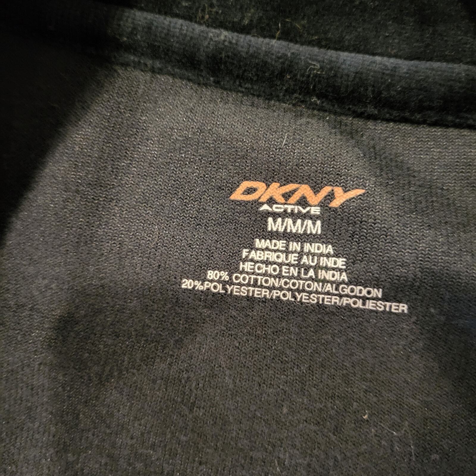 Black Terry Full Zip DKNY Track Jacket Cotton Blend Medium