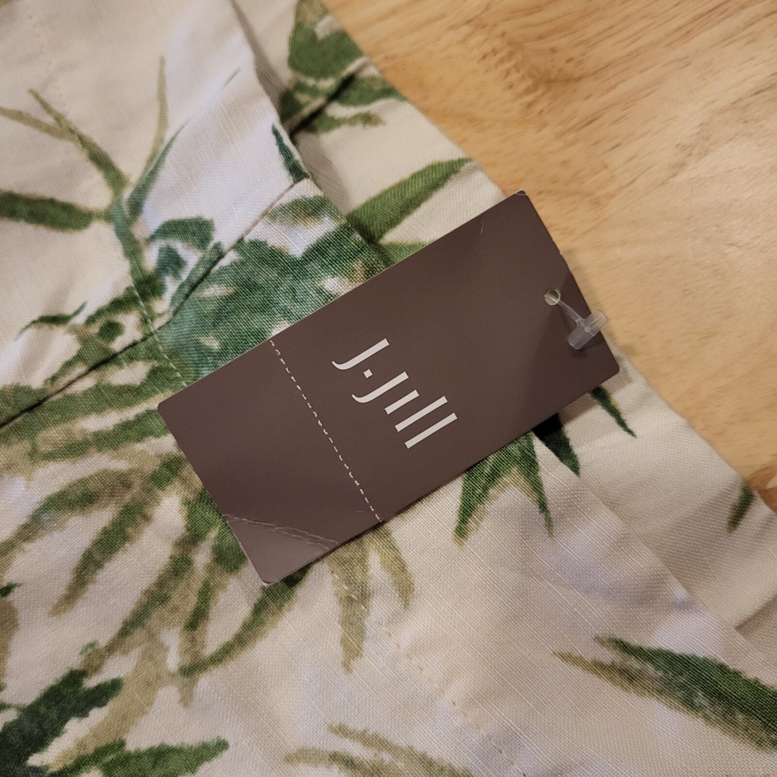 Nwt J. Jill Botanical Print Elastic Waist Wide Leg Nylon Blend Trousers XL Tall
