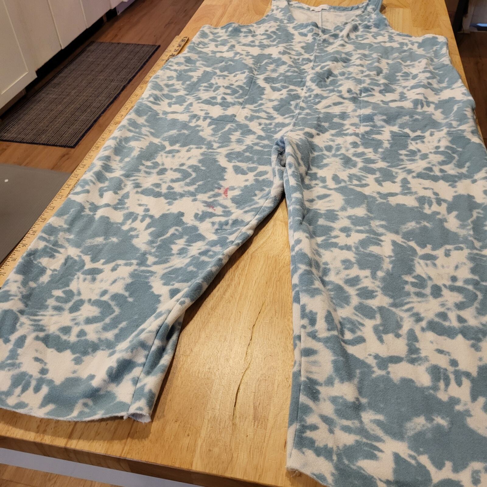 Colsie Blue Tie Dye Jersey Sweatpants Overalls XL 21" P2P (See photo for Spot)