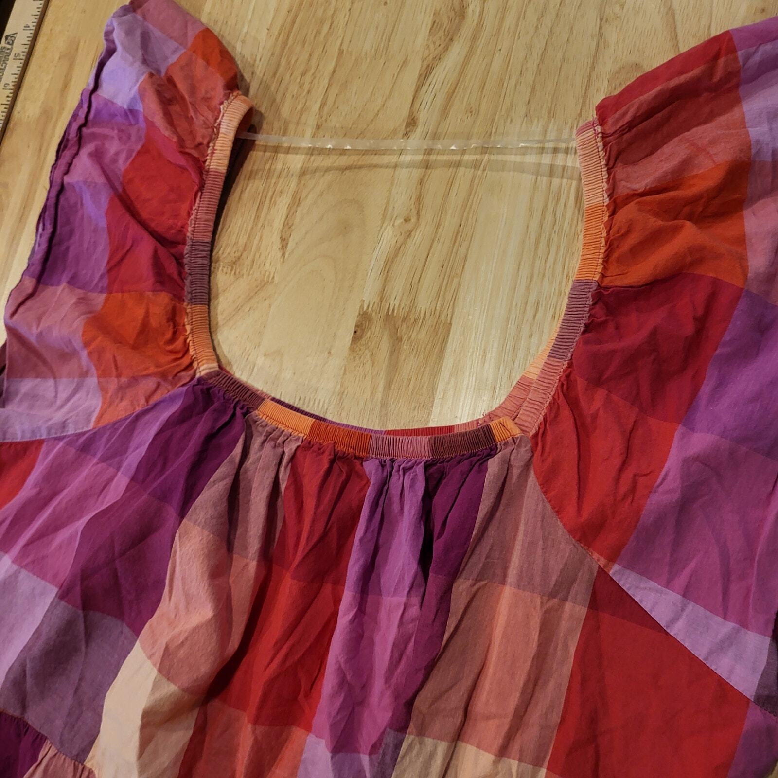 Pink Check Cotton Off Shoulder Summer Sundress Maxi XXXL 22