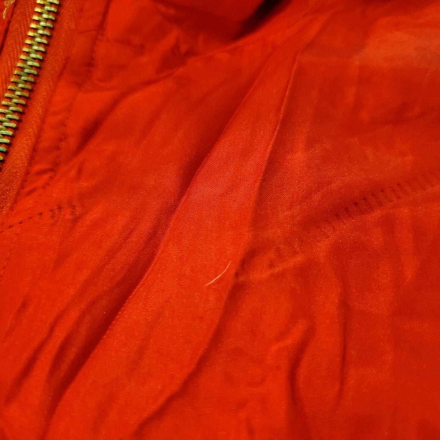 Silk Vintage St. Johns Bay Red Silk Bomber Jacket Contrast Cuff Button Pocket