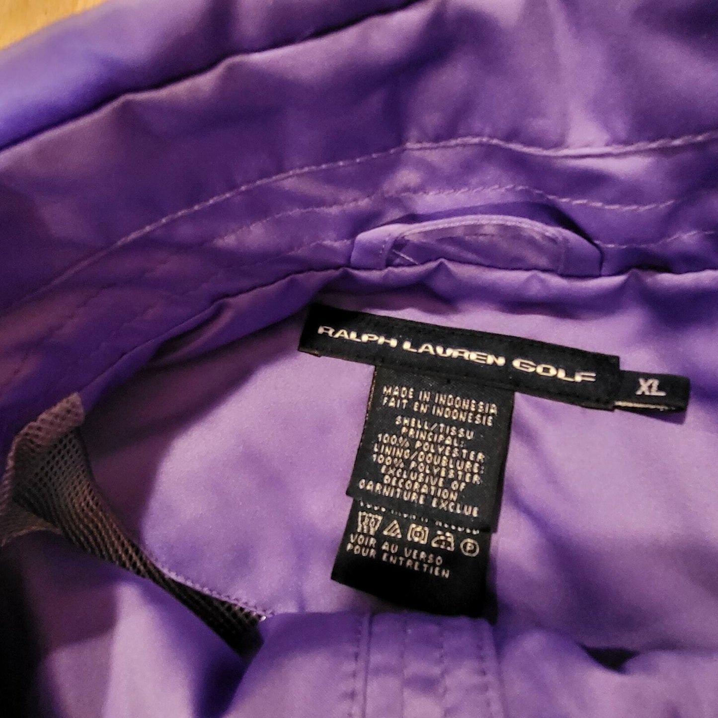 Purple Ralph Lauren Golf Zip Vest XL Pockets Breathable 22" P2P 22" Long
