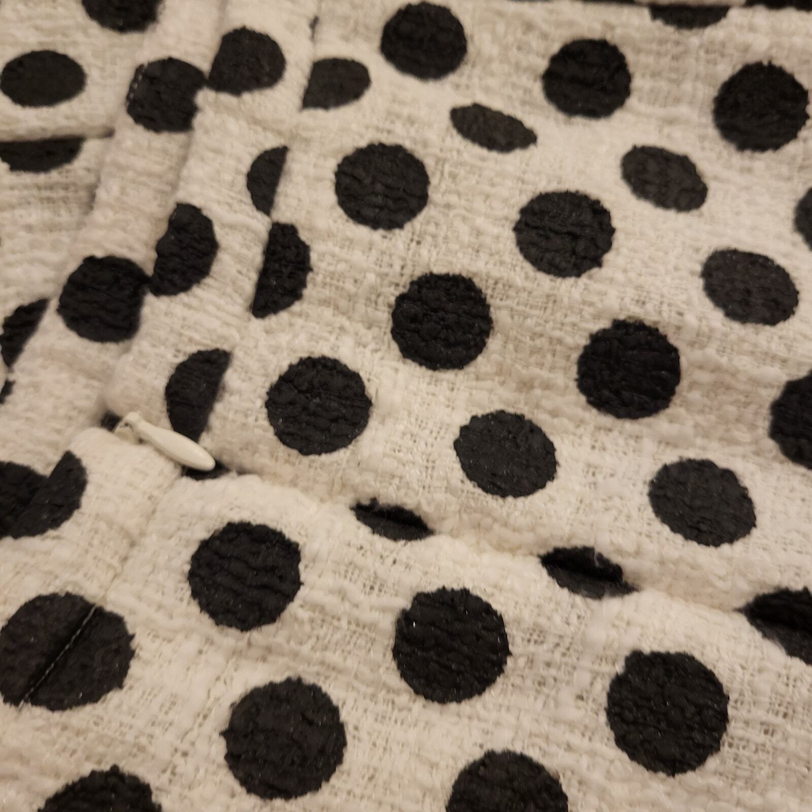 Nwt Doncaster Black & White Polka Dot Pencil Slit Skirt Incredible Quality SZ 10