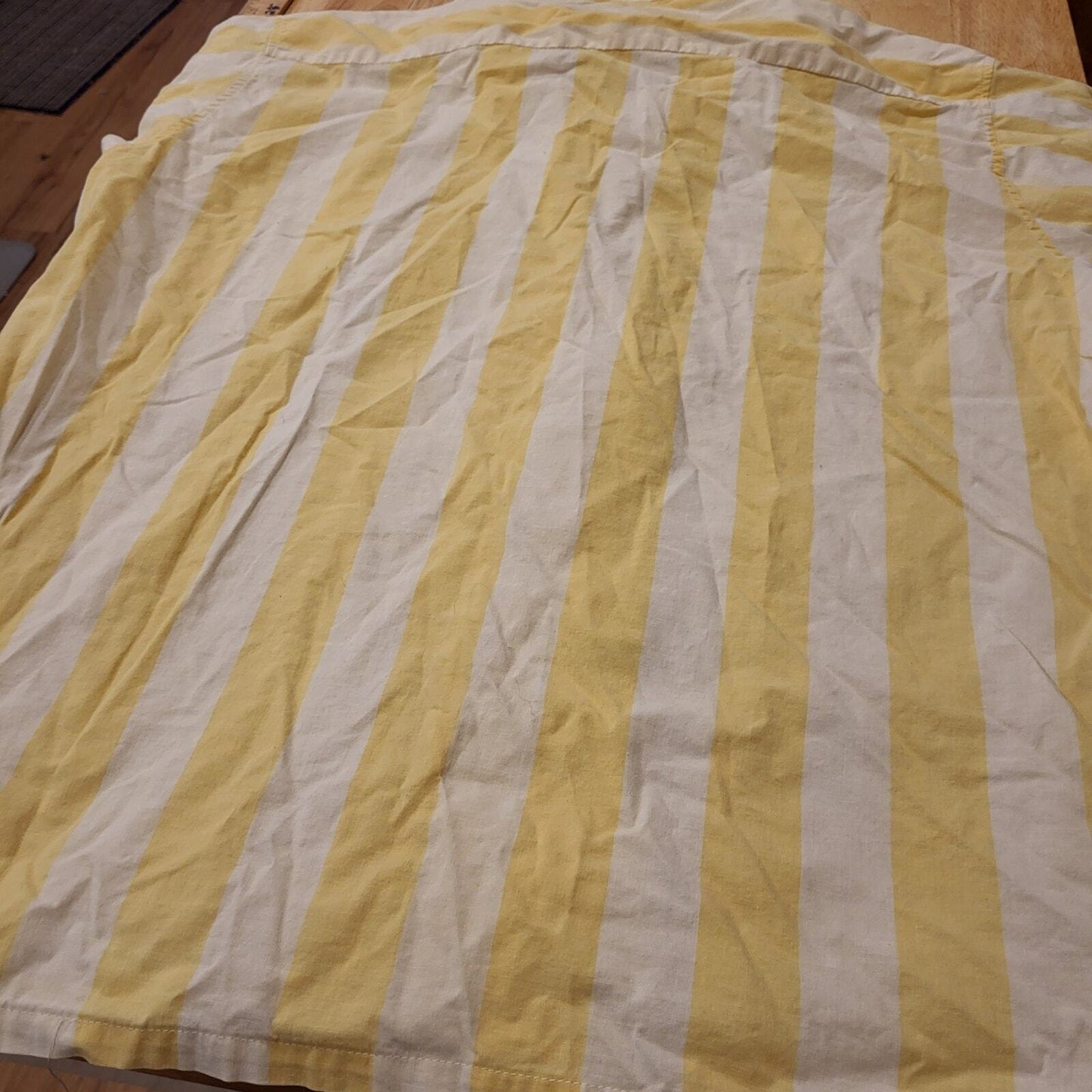 John Weitz Yellow & White Striped Classic Button Down Collared Cotton XL 