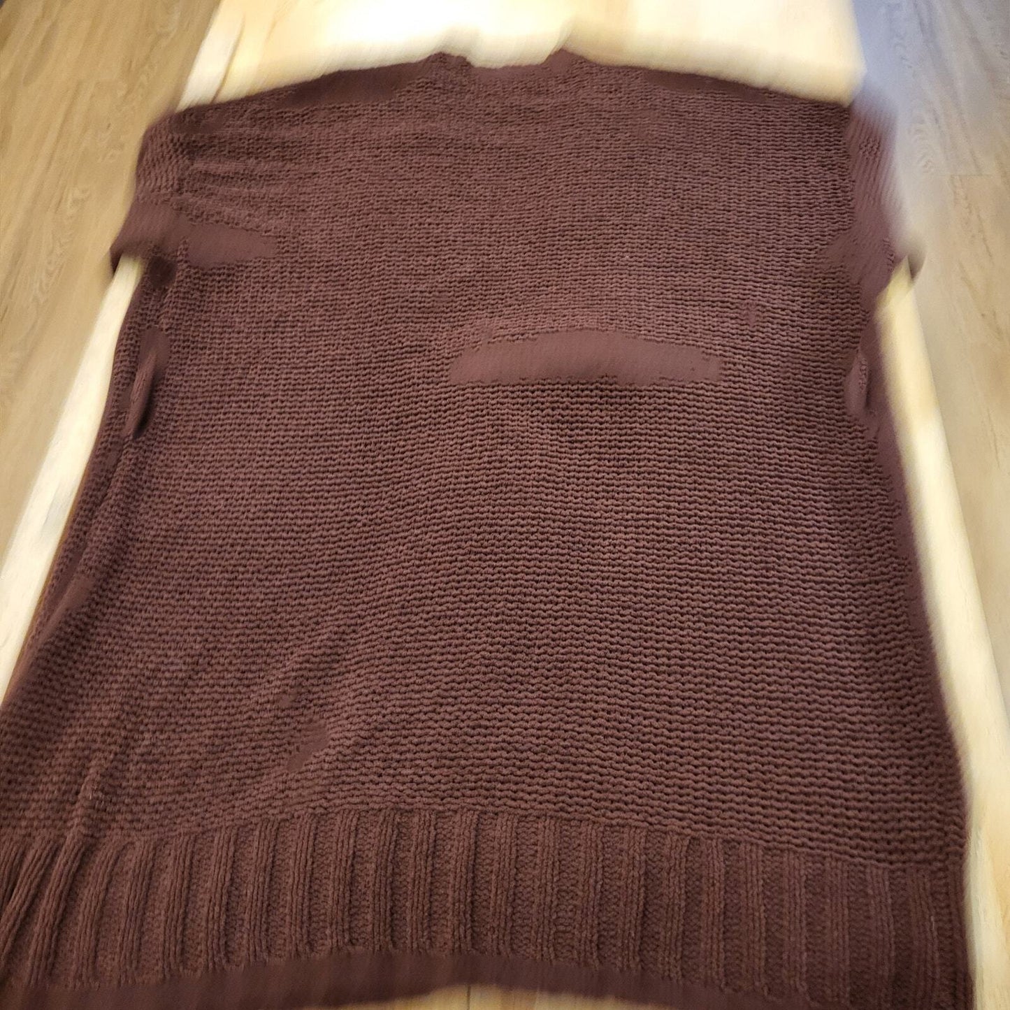 Aerie Chocolate Cheneille Soft Long Sleeve Medium Length Cardigan XS