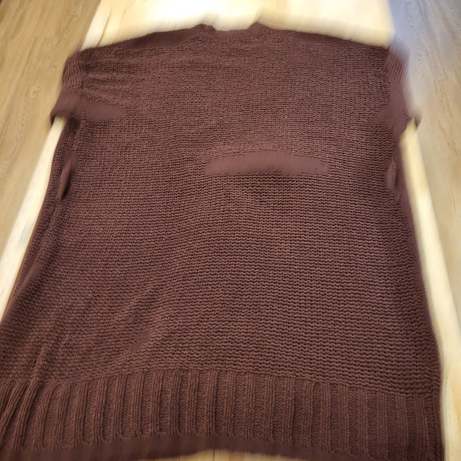 Aerie Chocolate Cheneille Soft Long Sleeve Medium Length Cardigan XS