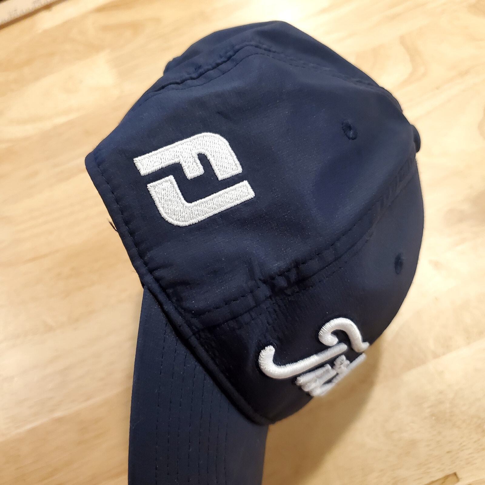 Navy Blue White Embroidered Footjoy Titleist Hat Pro  V1 Adjustable Cotton Hat