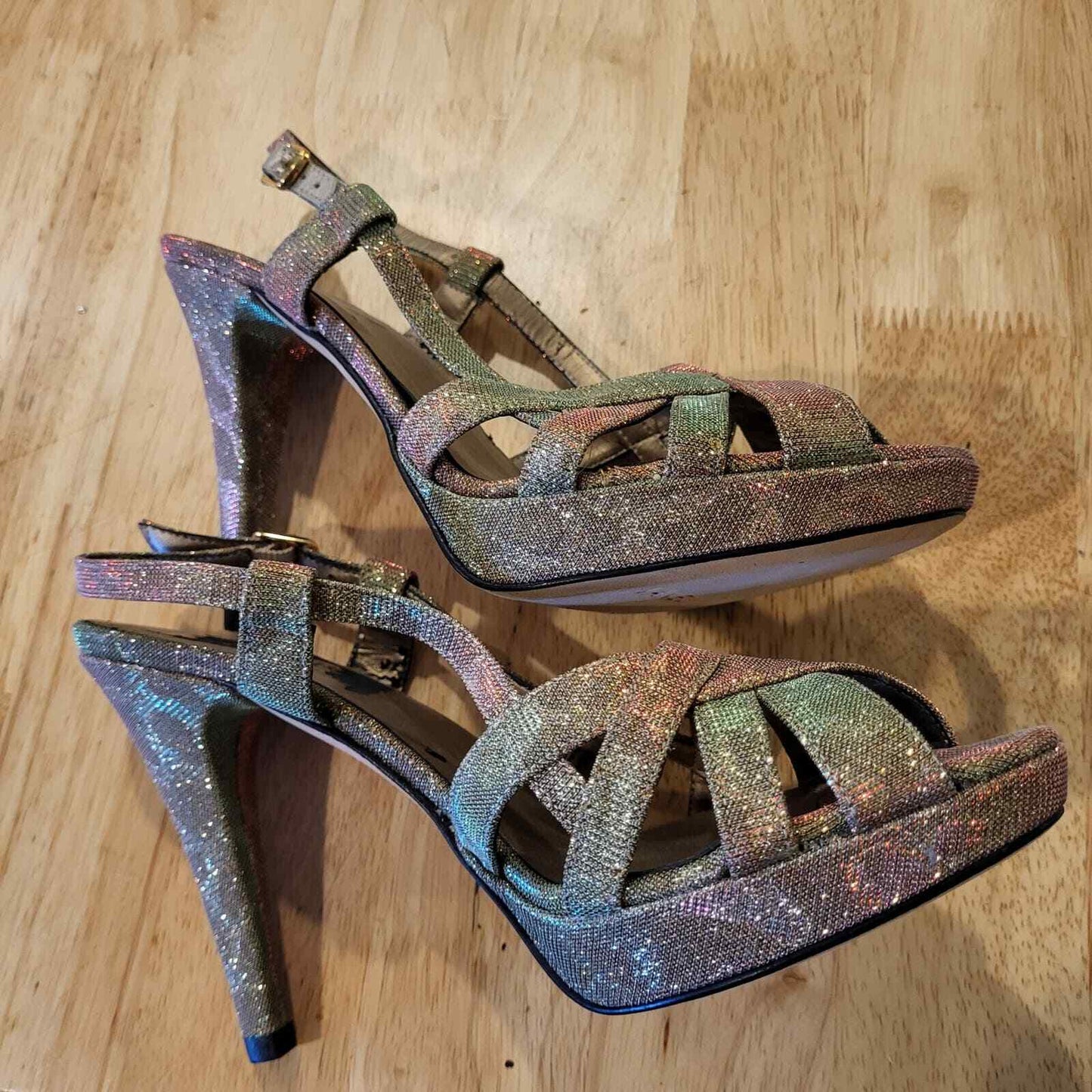 Rainbow Leopard Metalic Strappy 8m 4" Heel