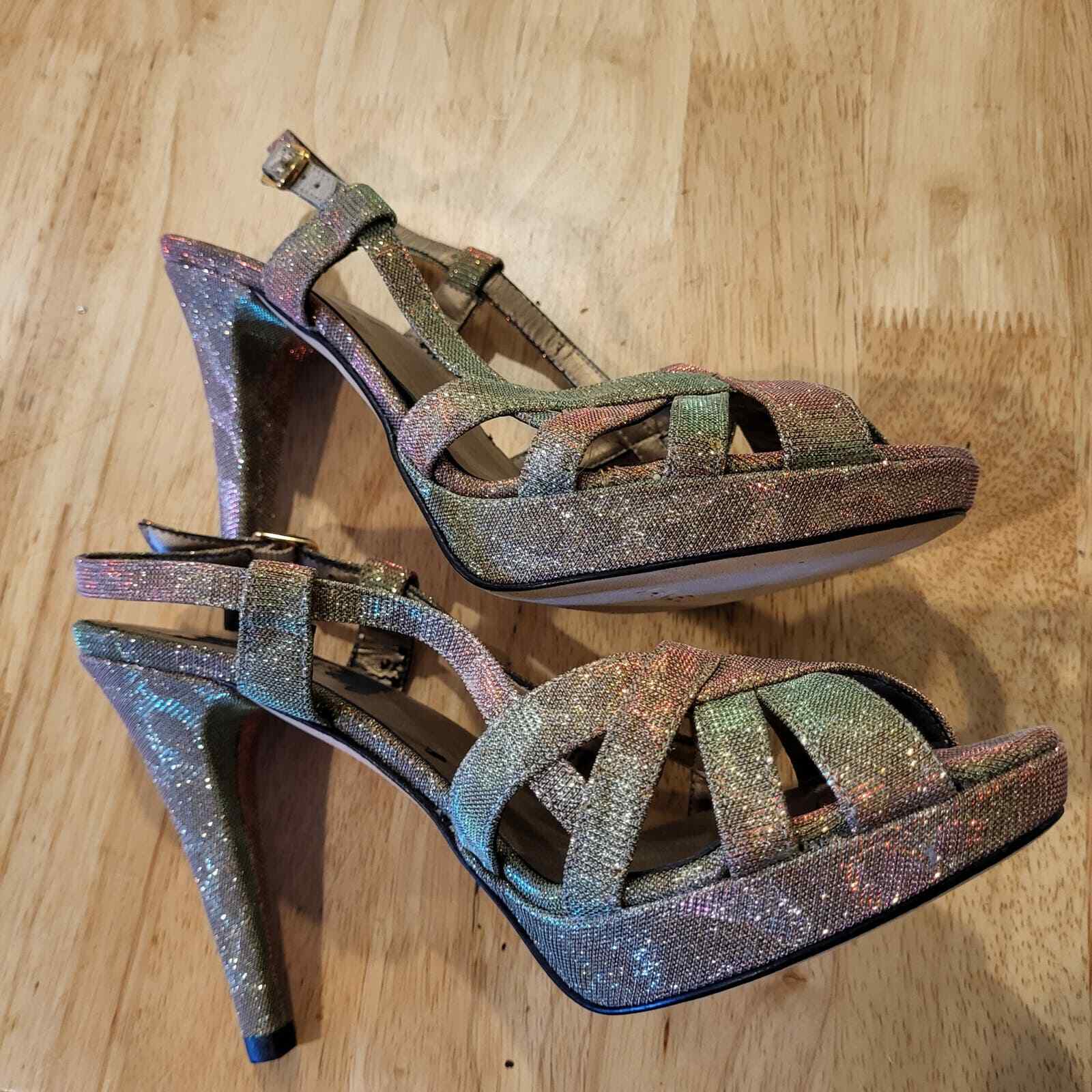 Rainbow Leopard Metalic Strappy 8m 4" Heel