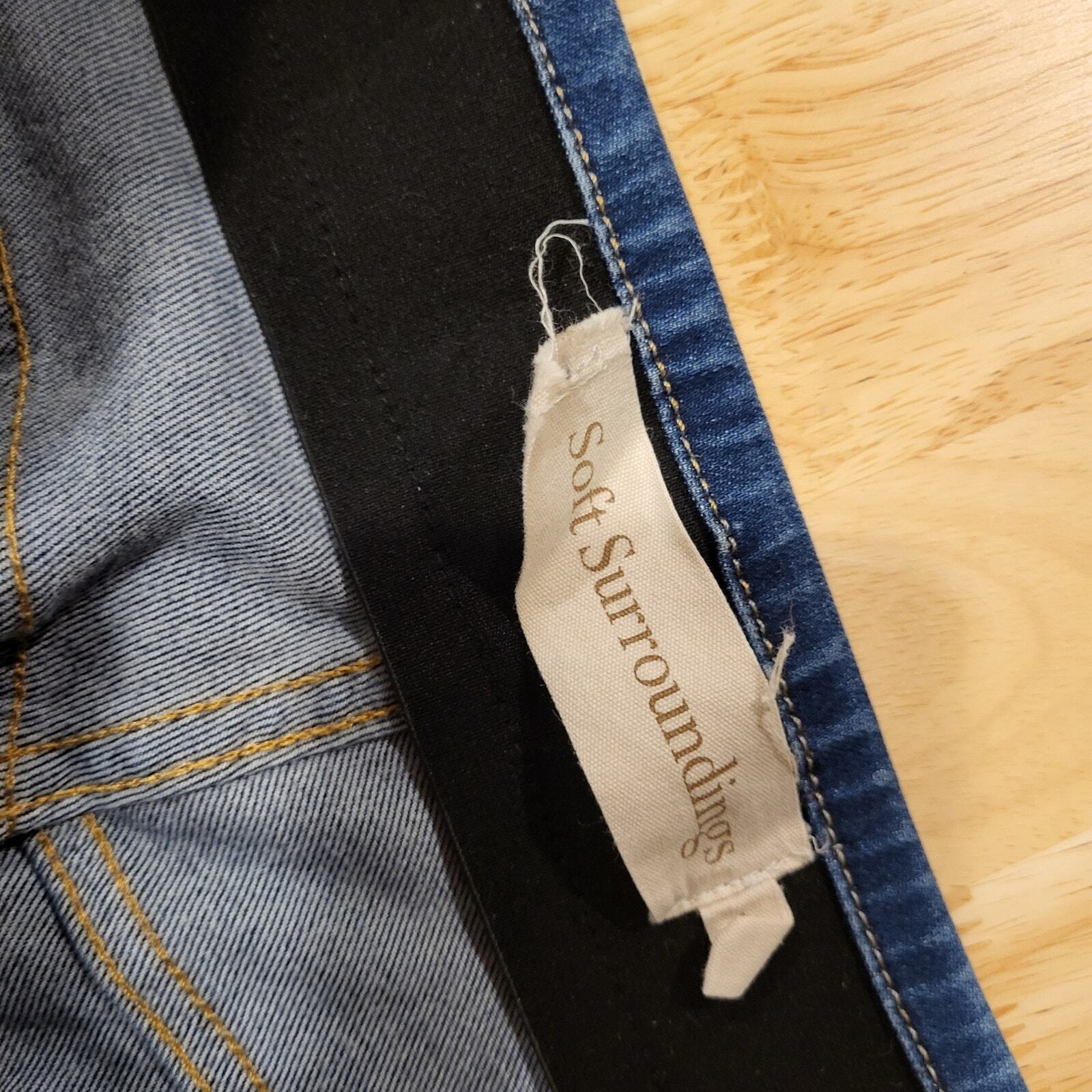 Soft Surroundings Large Denim Comfort Waist Stretch Straight Leg Jeans