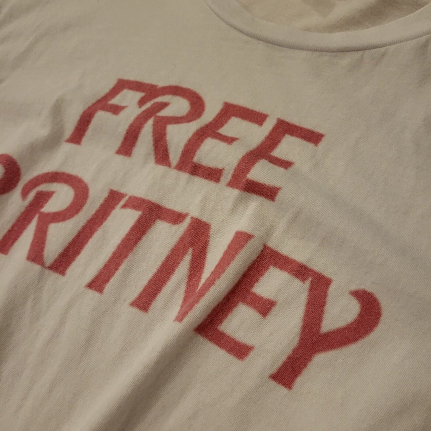 Free Britney Bella  + Canvas White Tie Front T-Shirt Large Pink