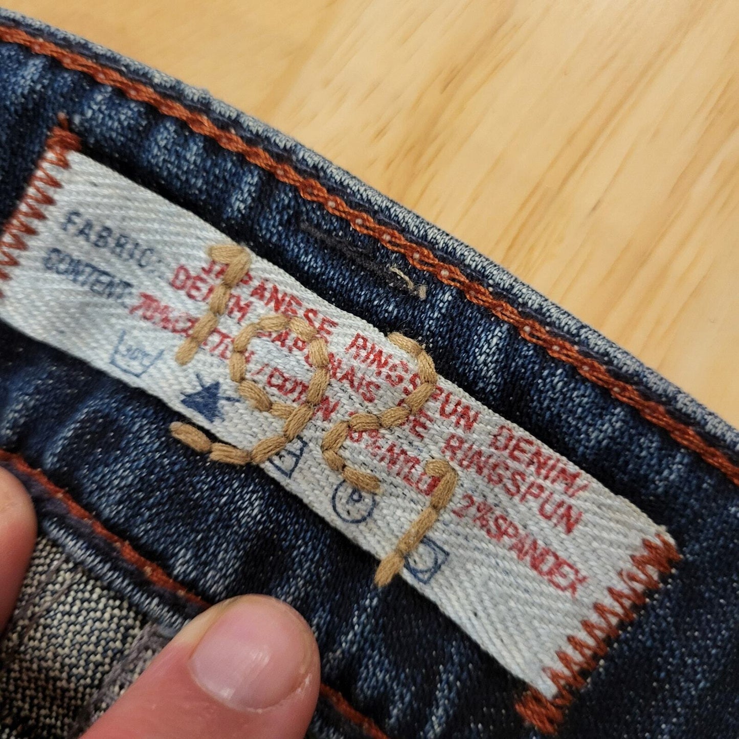 1921 Bootleg Flare Jeans Y2K 33" Inseam 12" Rise Stitch Pocket Detail