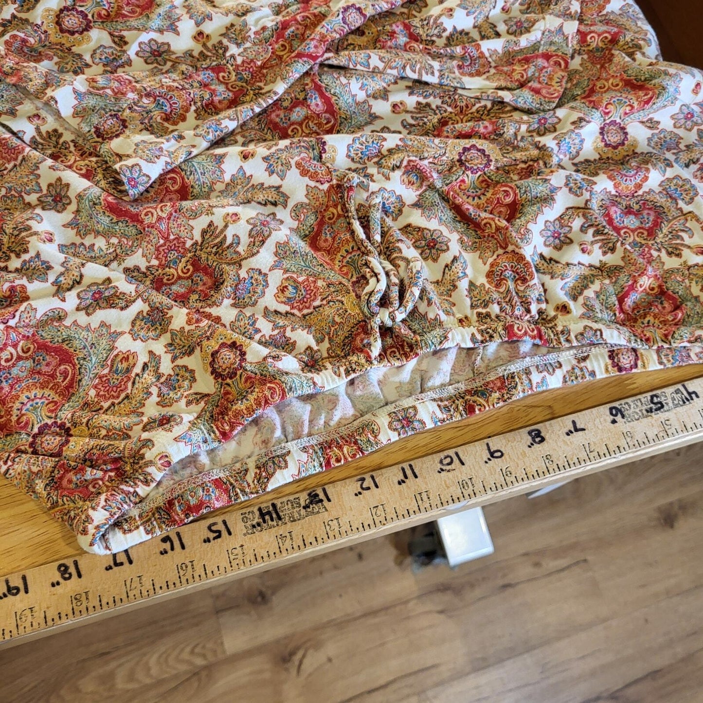 Ralph Lauren Paisley Light Weight Flannel Pajama Set Cotton Button Collared XL