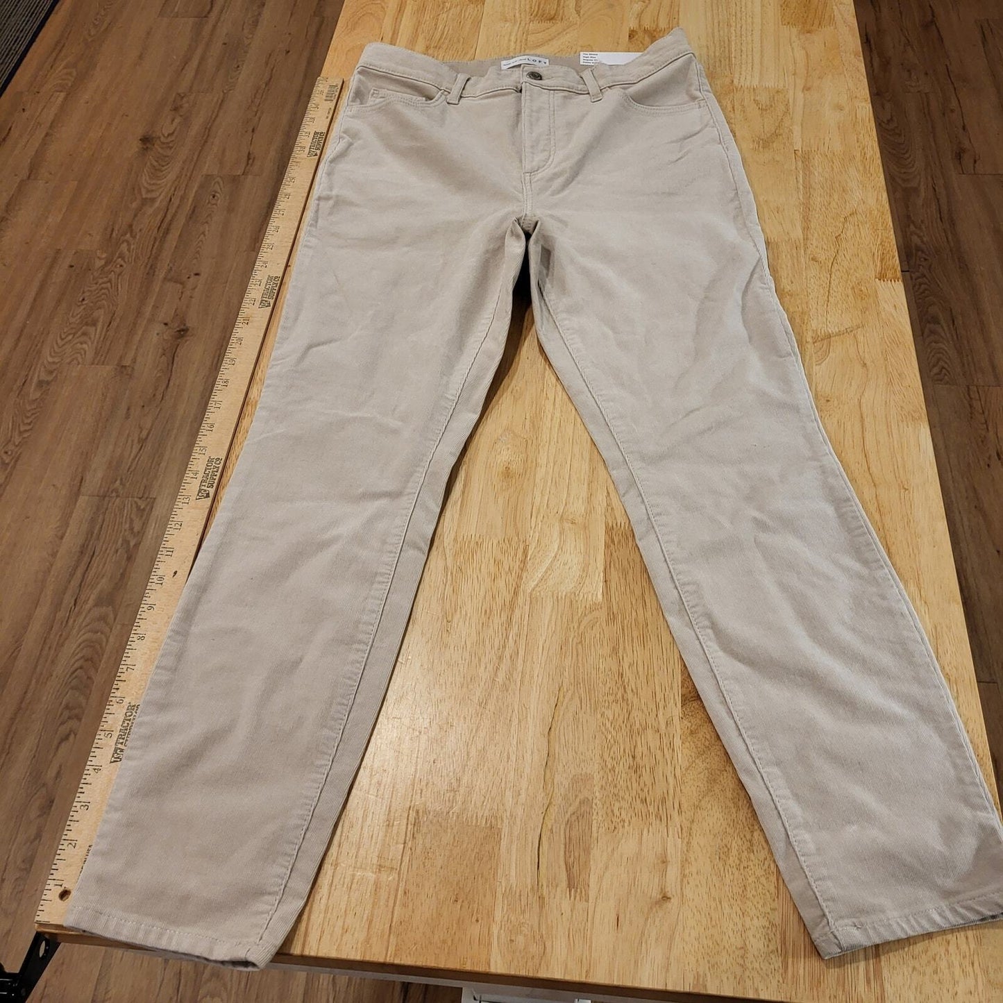 NWT Loft The Skinny High-Rise Petite 29 Khaki Beige Corduroy  37" Length
