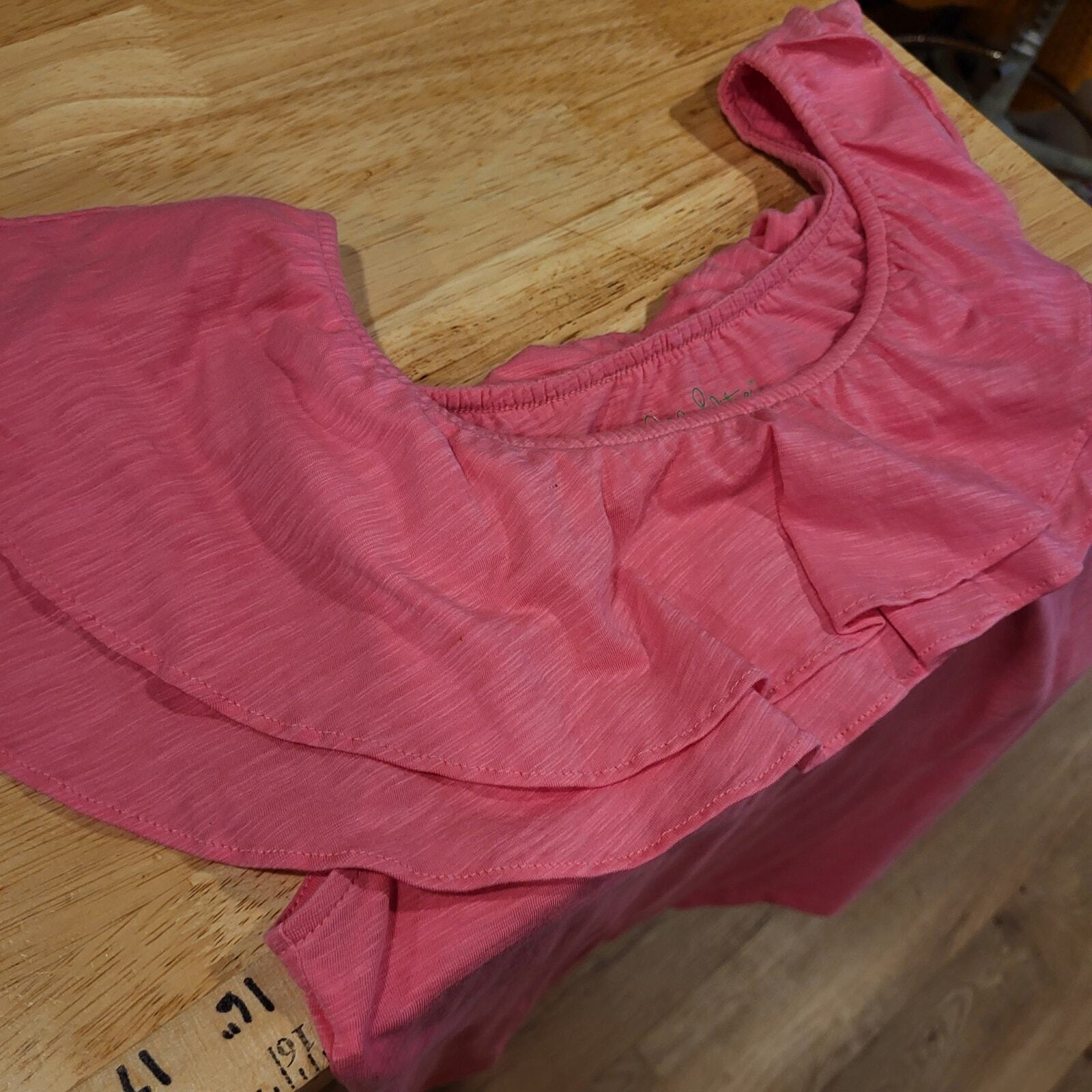 Lilly Pulitzer Pink Ruffle Off Shoulder Elasticated T-Shirt Small