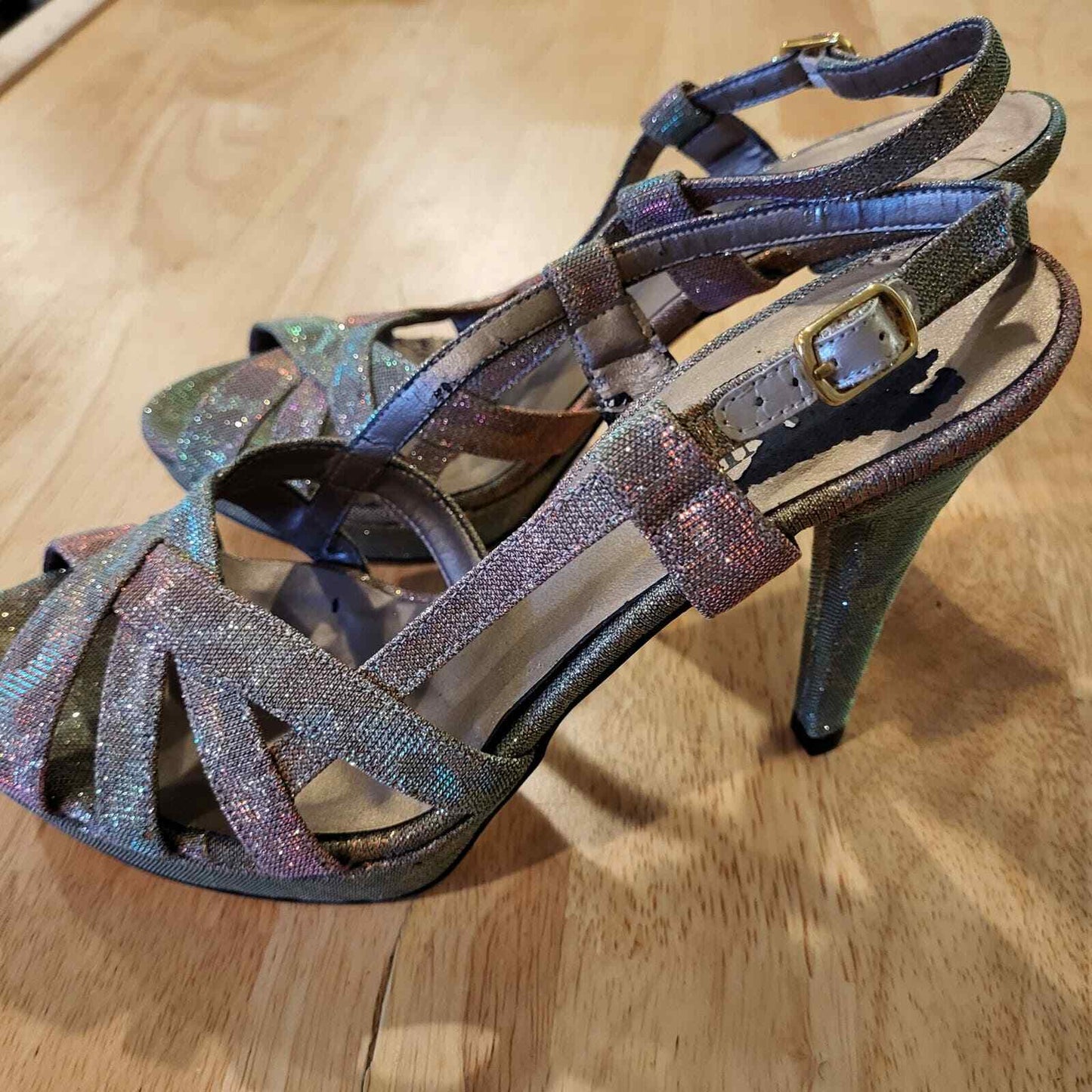 Rainbow Leopard Metalic Strappy 8m 4" Heel