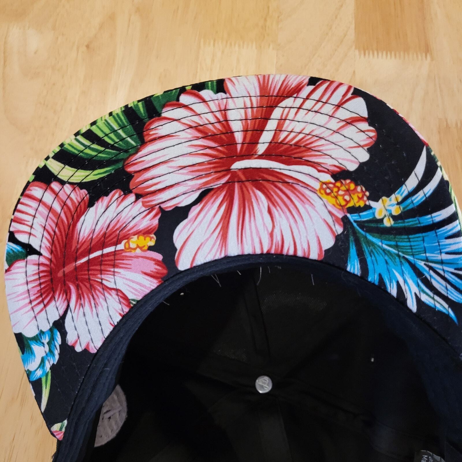 Lowlife Bar Floral BLACK baseball hat Folly Beach South Carolina Snap Back