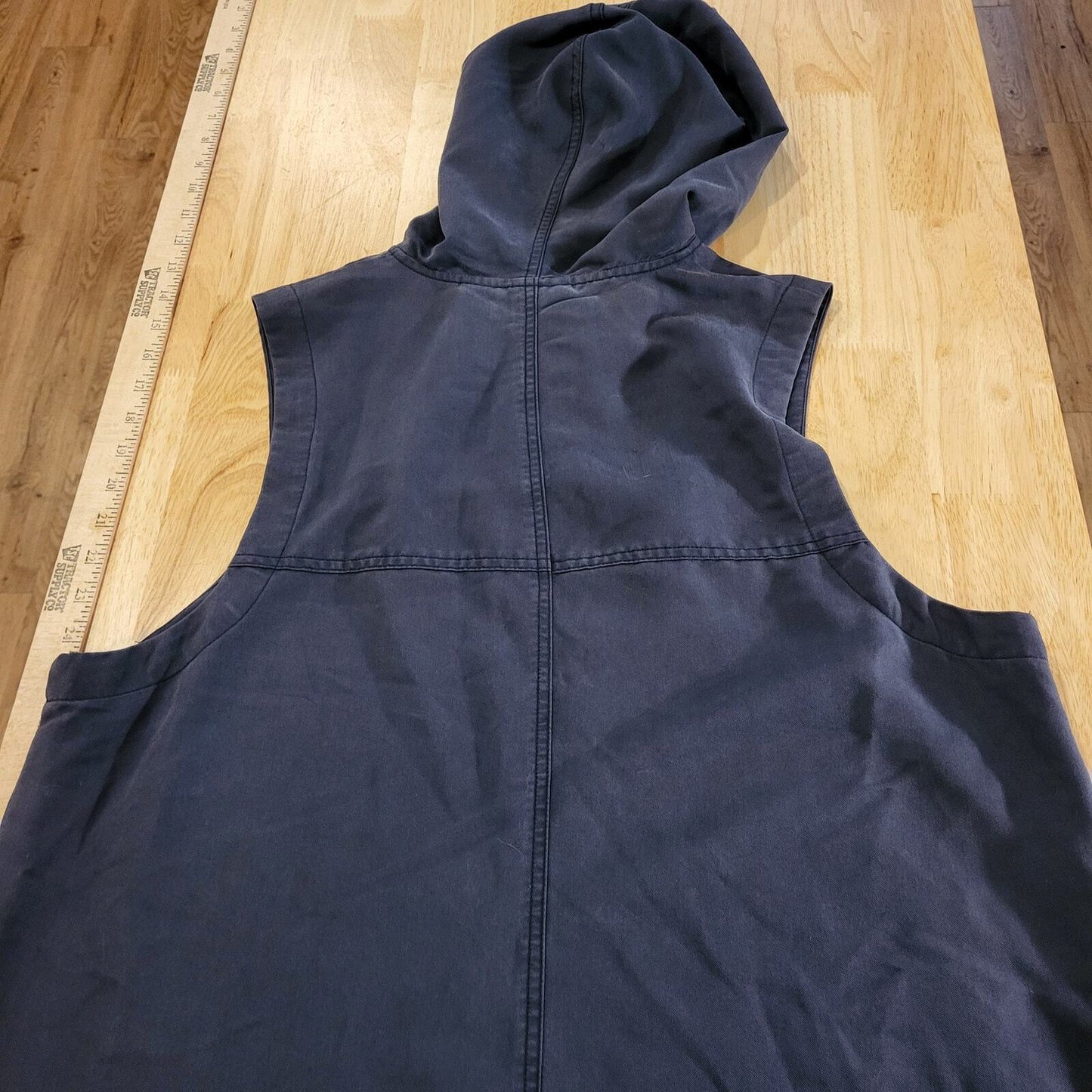Navy blue lightweight summer sleeveless hooded maxi dress Lyocell large