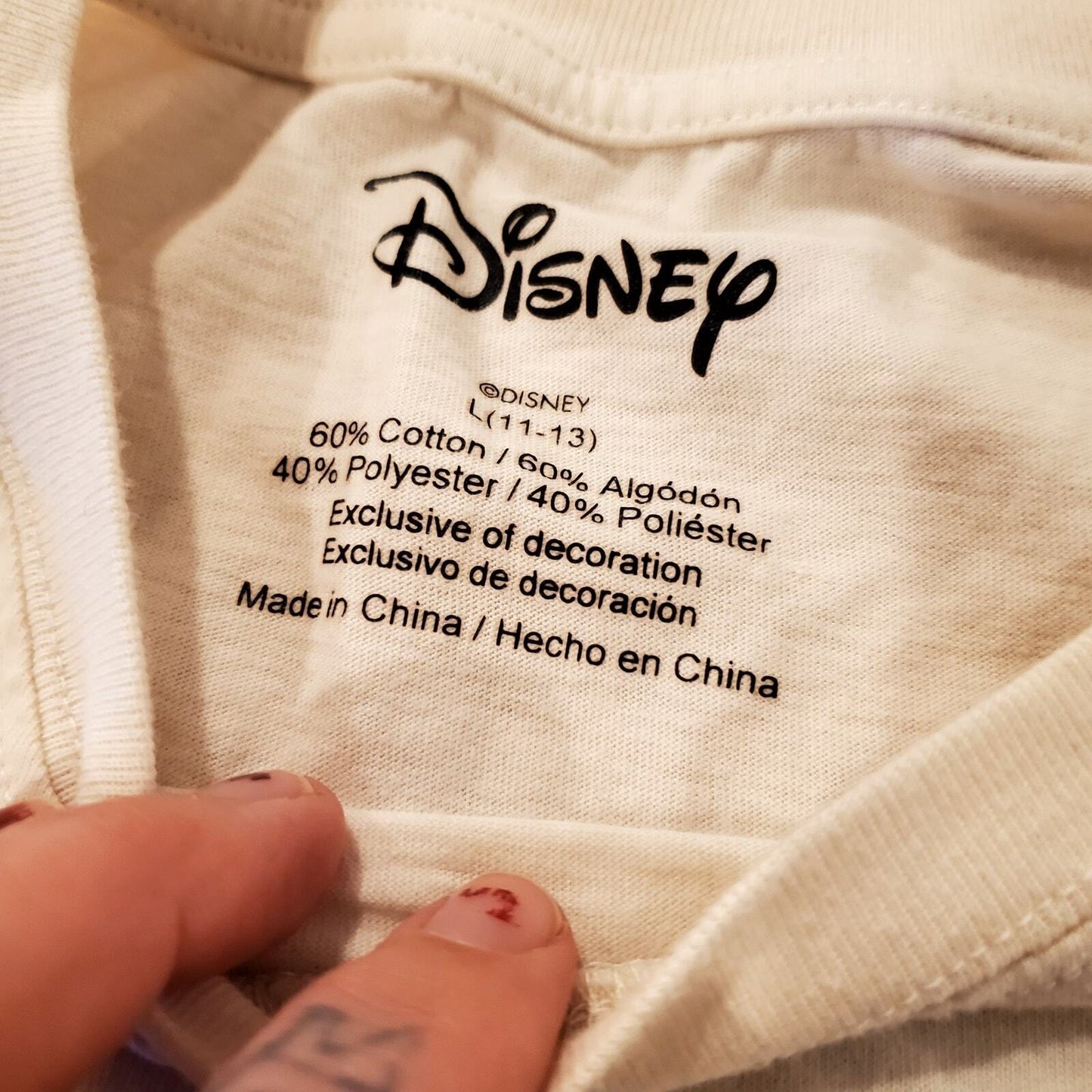 Disney Mickey Mouse Tee Cotton Blend L Keep Growing Keep Going