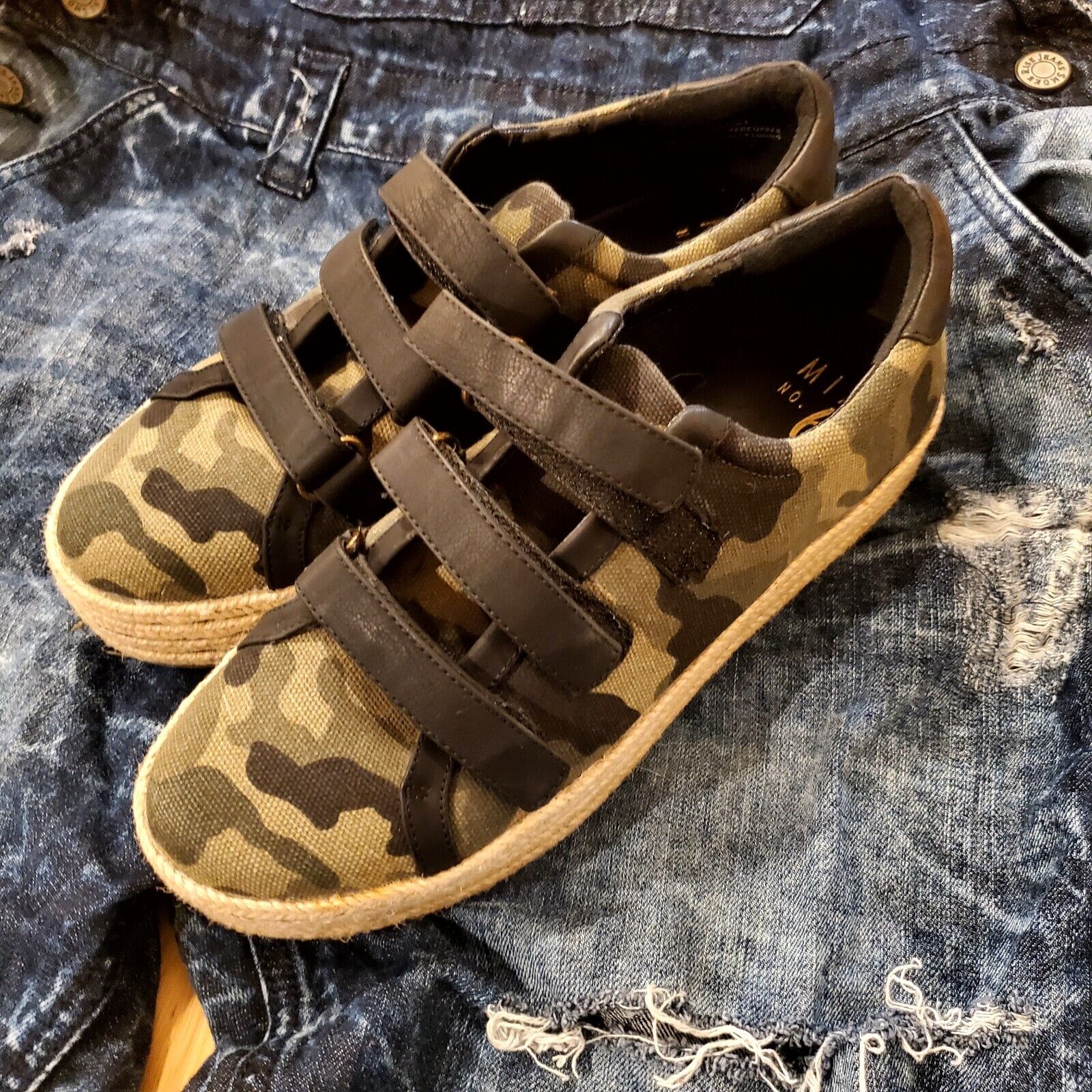 Mix No.6 Platform Camouflage 3 Hook & Loop Strap Espadrille 9.5