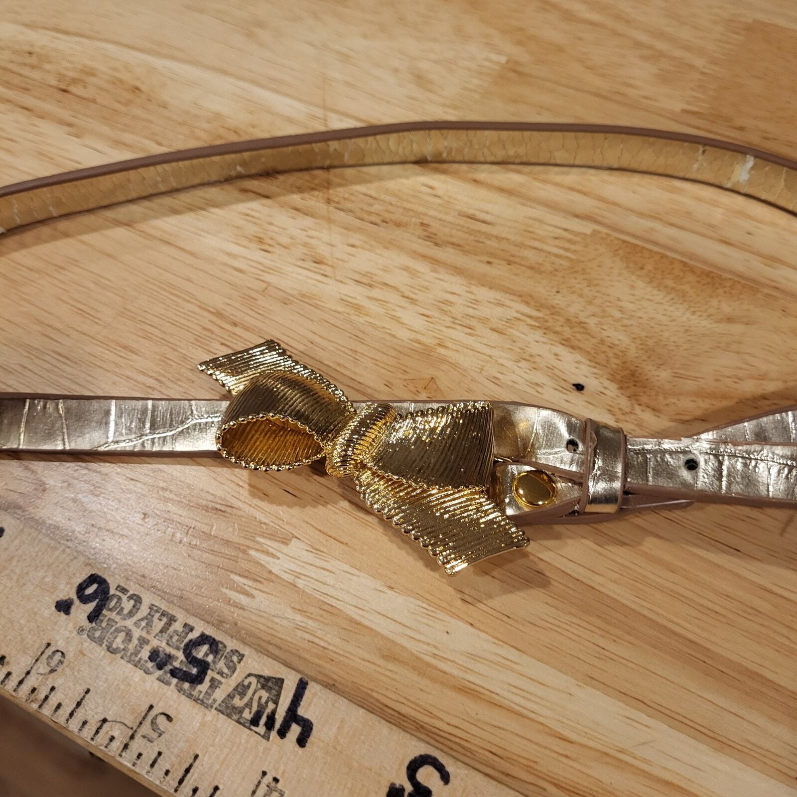 36" Gold Bow Skinny Belt 2" Bow 1/2" wide Lilly Pulitzer