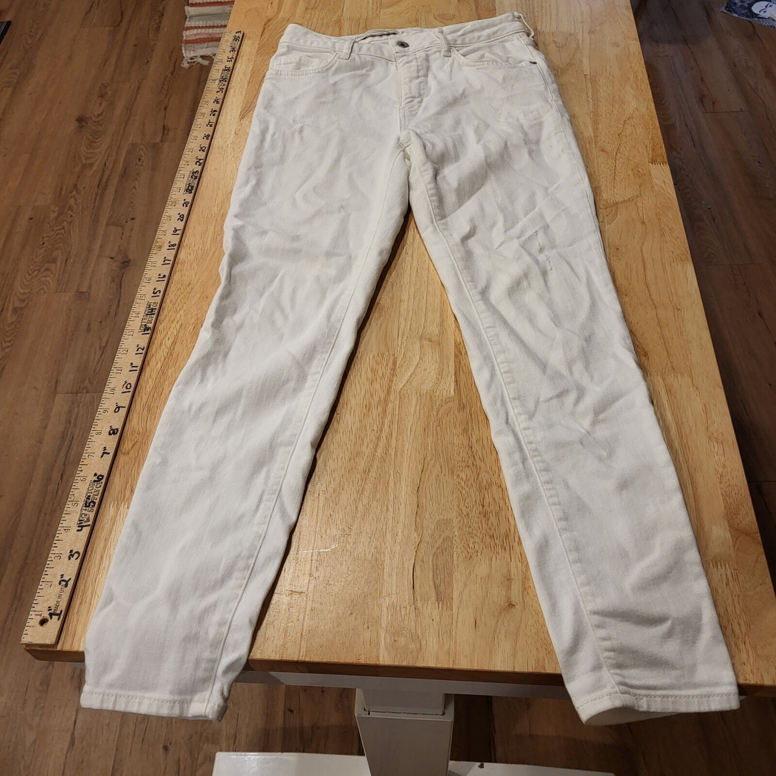 Anthropologie Pilcro & The Letterpress White High Rise Skinny Jeans 28 Waist Ins
