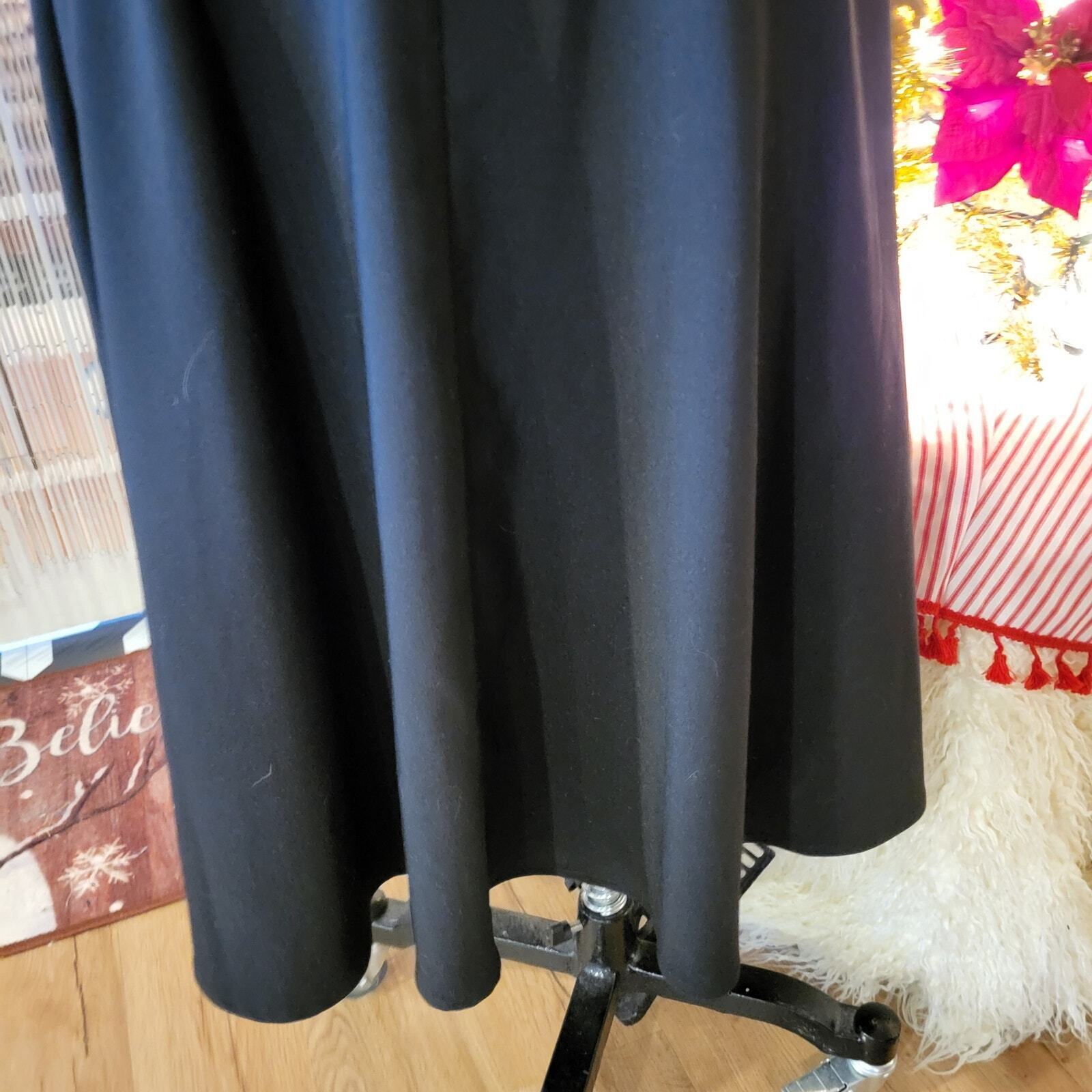 Black Betty Paige BY Tatiana Dress Winged Back Detail Viscose Blend XS 45" Long