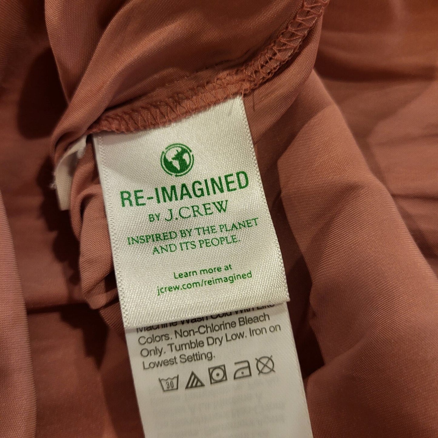 Re-Imagined J. Crew Pink Satin Long Balloon Sleeve Tie Pleat Detail Blouse 23"