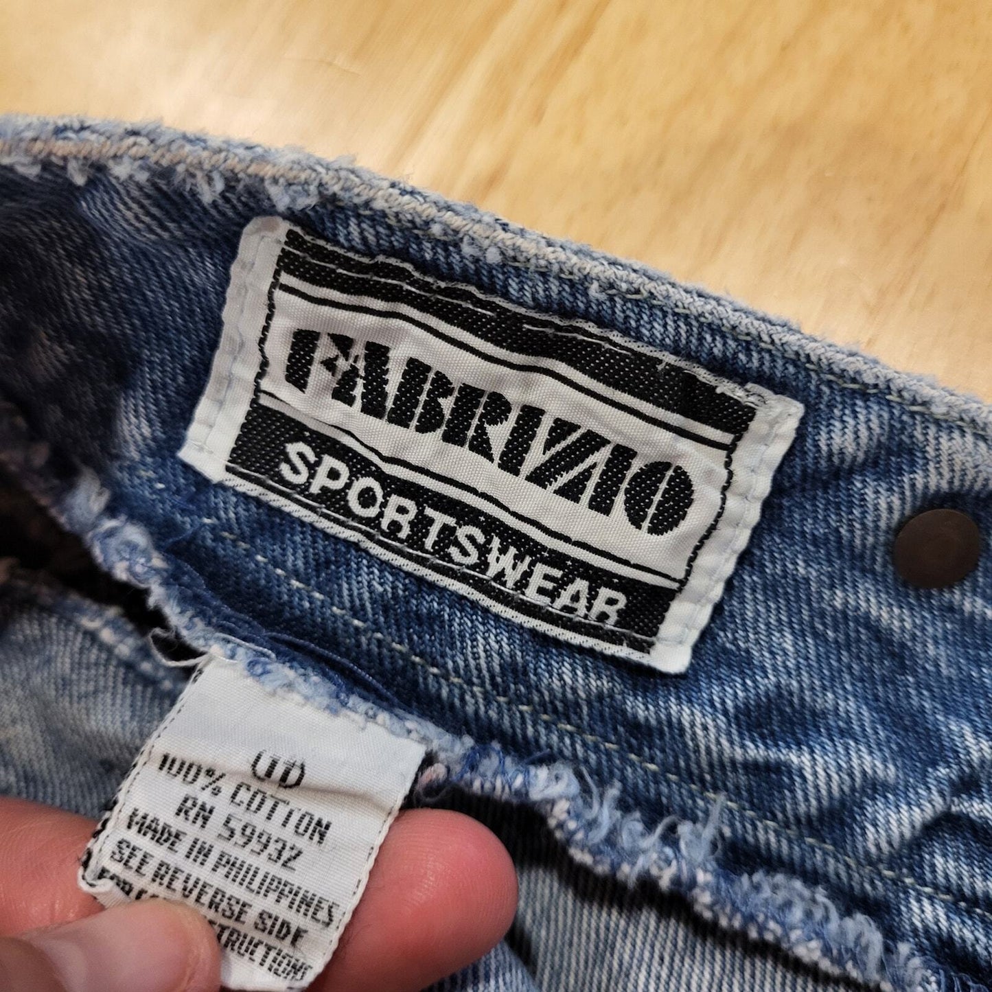 Vintage Fabrizio Sportwear 90's Denim Yoke Jean Shorts Cutoff Suspender Button