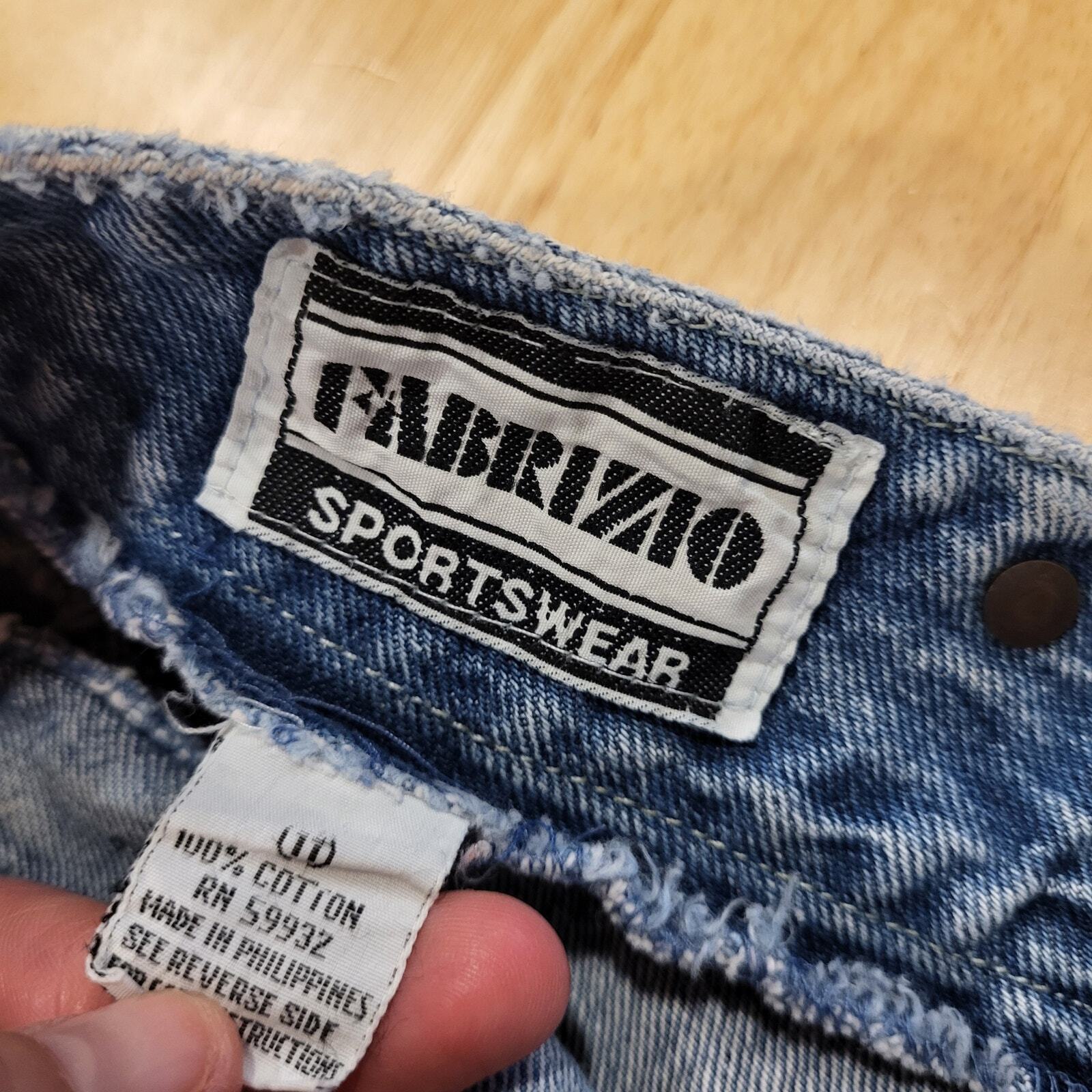 Vintage Fabrizio Sportwear 90's Denim Yoke Jean Shorts Cutoff Suspender Button