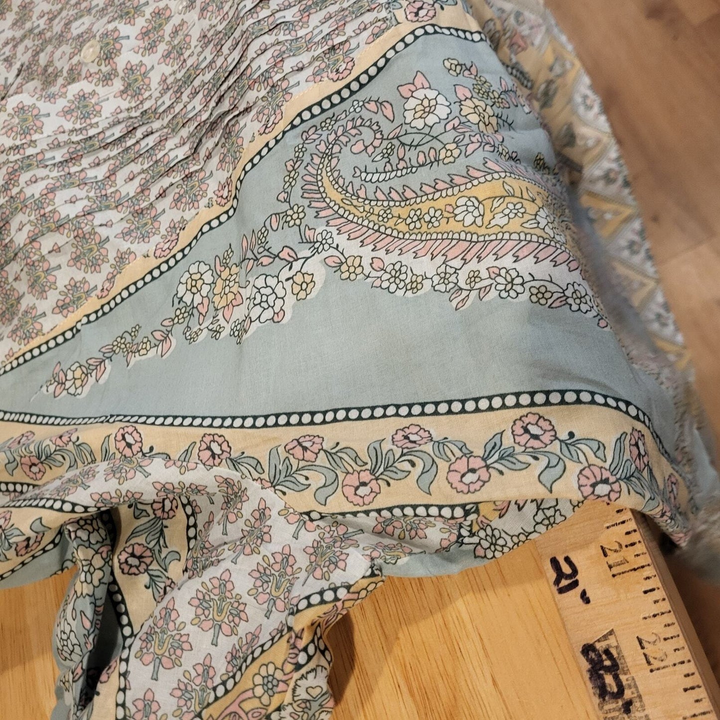 Soft Surroundings Voile Tabitha Tunic Blouse Paisley Petite Medium Collared