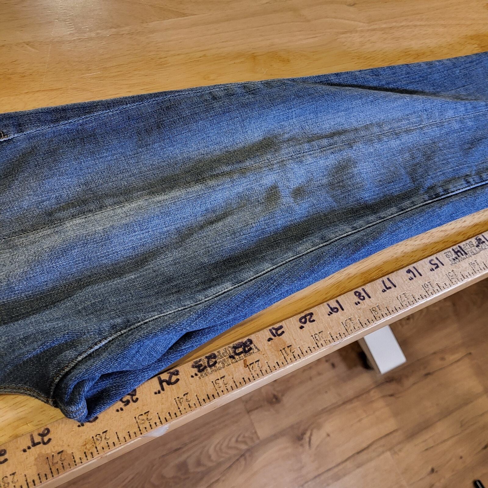 Frame Le Nouveau Straight 25 Front Slit Distressed Hem Denim Jeans USA