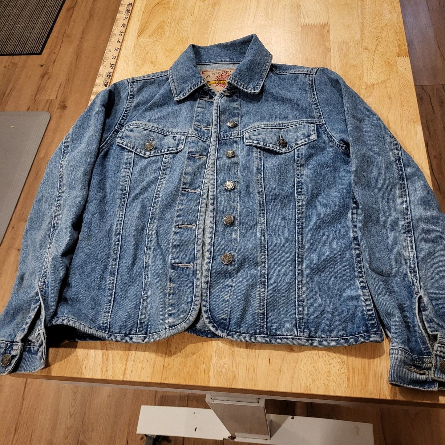 Territory Ahead Denim Jean Jacket 100% Cotton XS 19" P2P