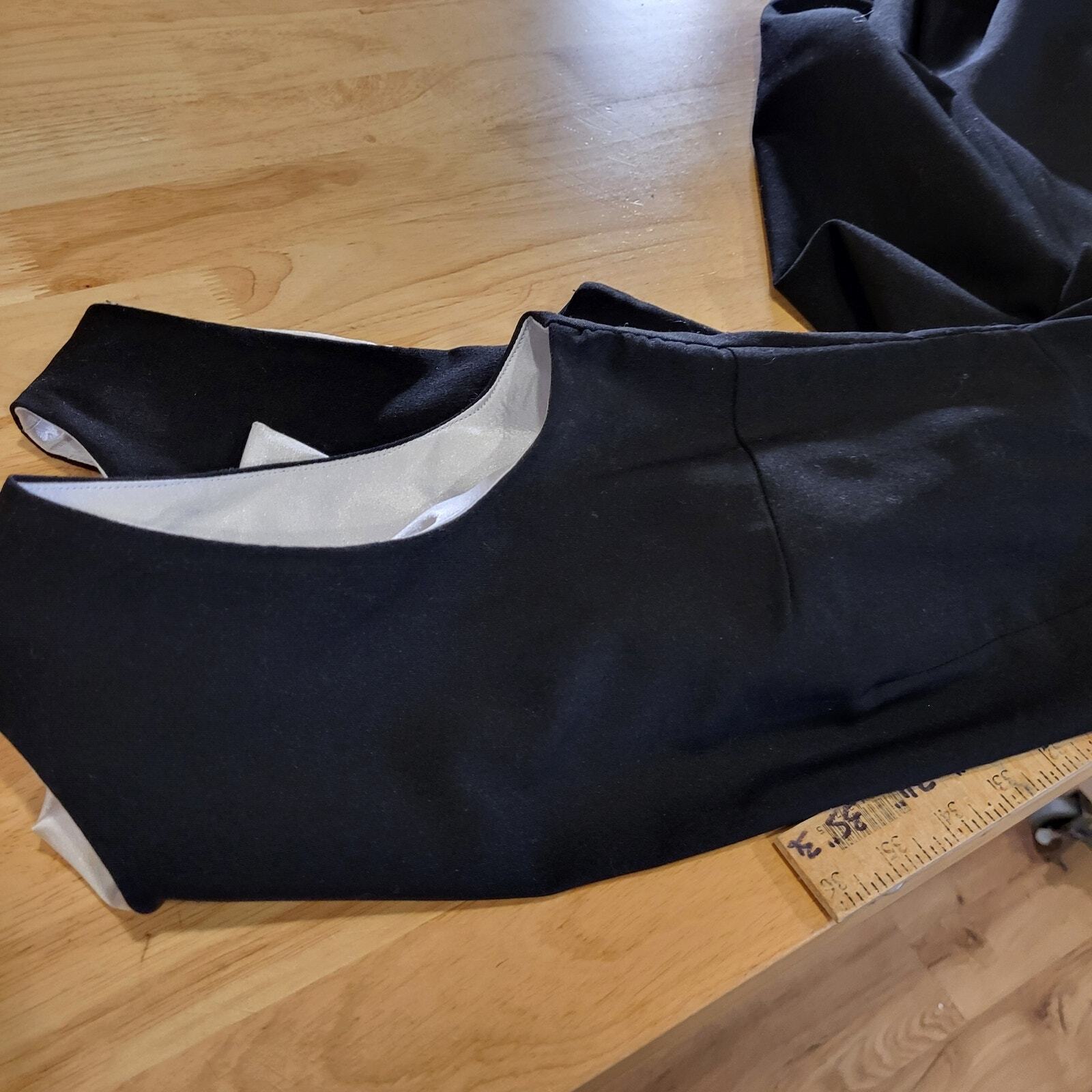 Black Betty Paige BY Tatiana Dress Winged Back Detail Viscose Blend XS 45" Long