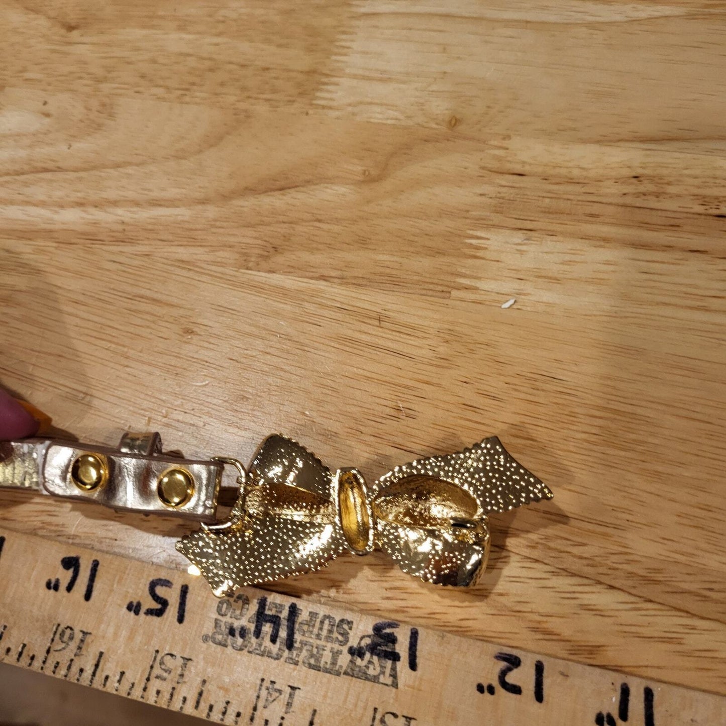 36" Gold Bow Skinny Belt 2" Bow 1/2" wide Lilly Pulitzer