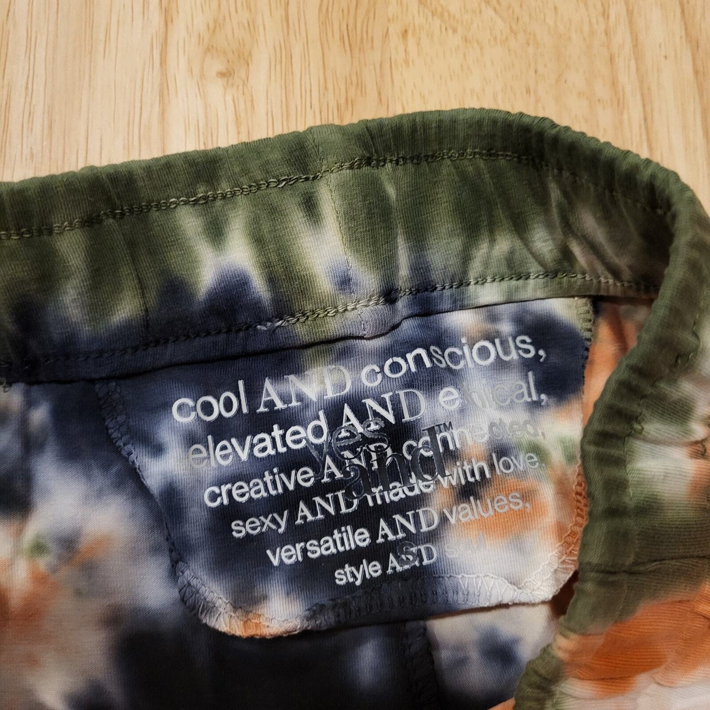Orange & Blue Tie Dye Jersey Knit Pencil Skirt 24" Waist 31" Long