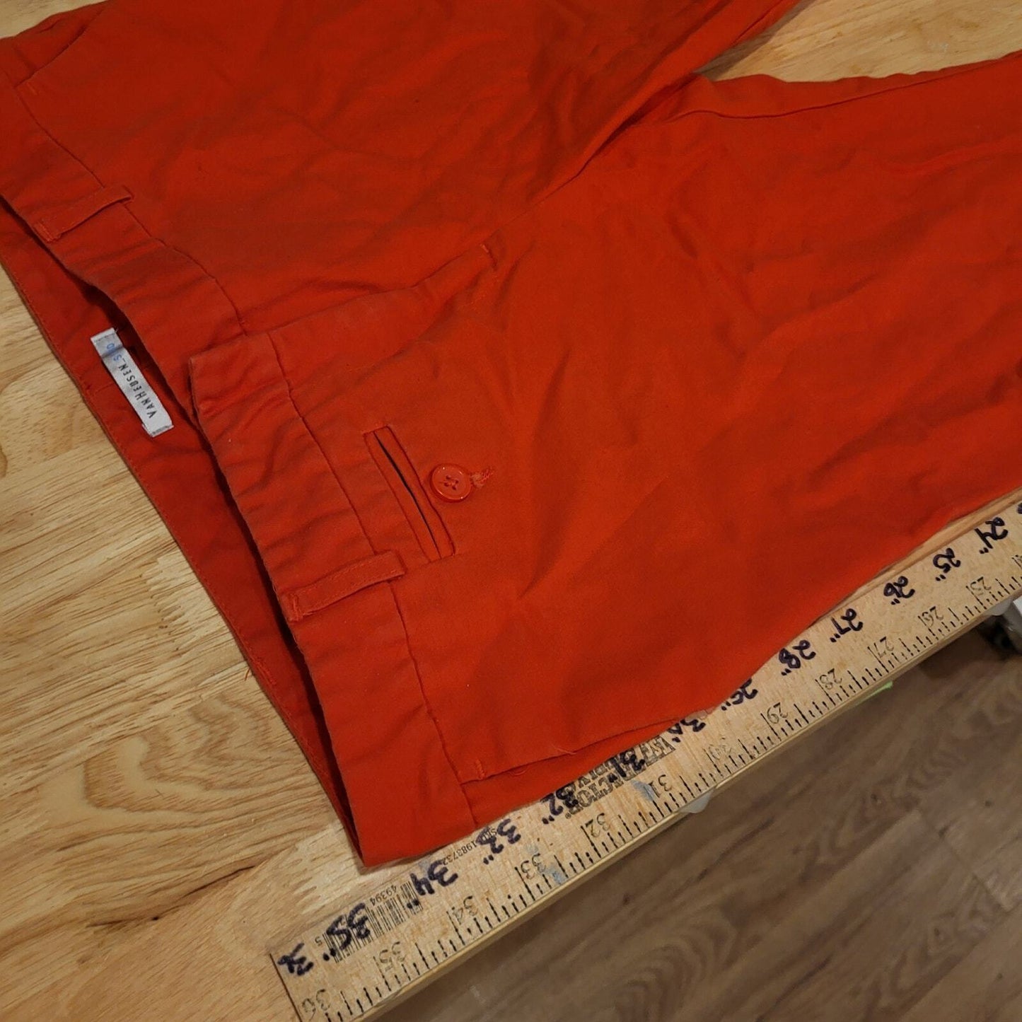 Van Heusen Studio Stretch Cotton Blend Red Trousers 25" Inseam Straight Leg