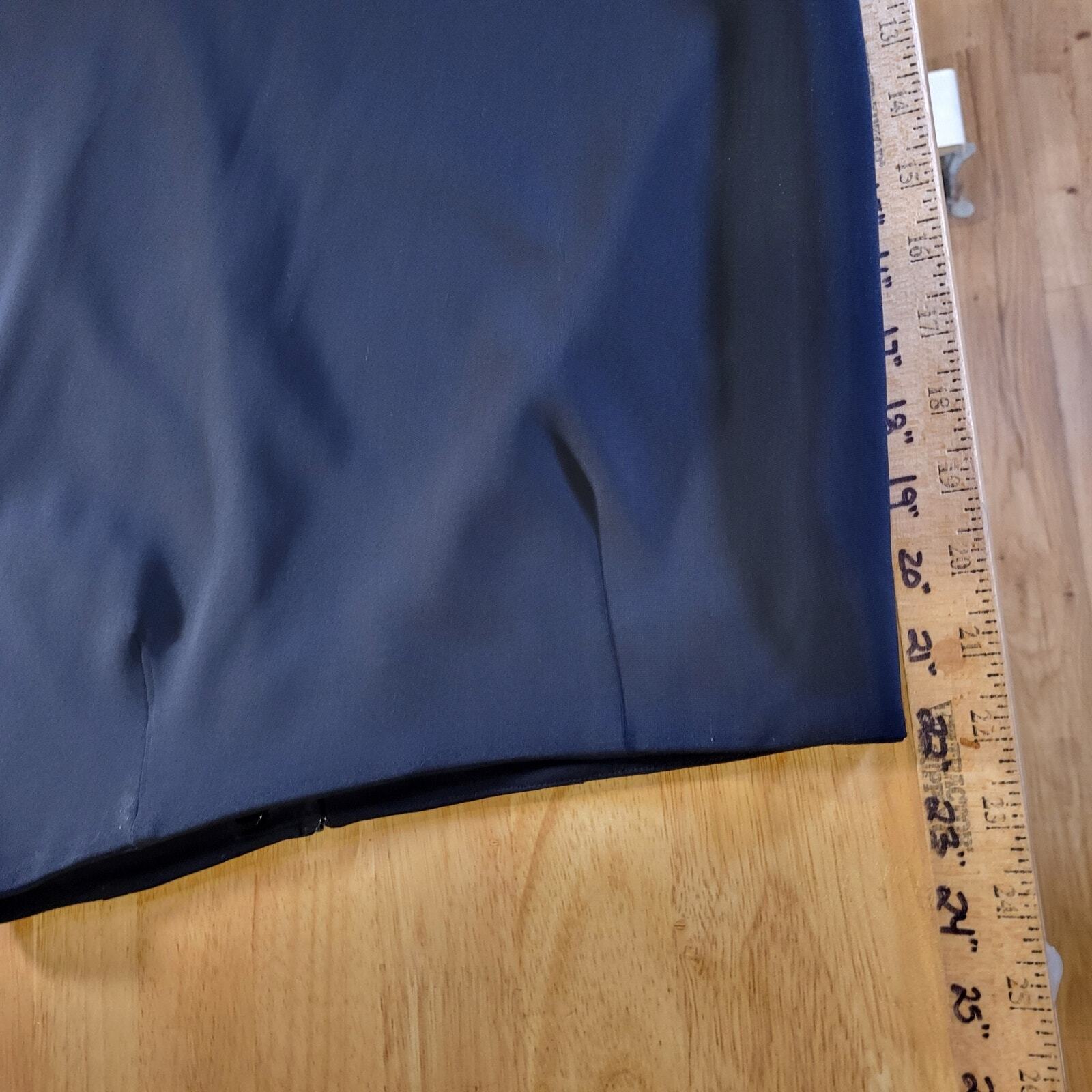 Doncaster Navy Blue Pencil Skirt Gold Circle Metal Detail 10 